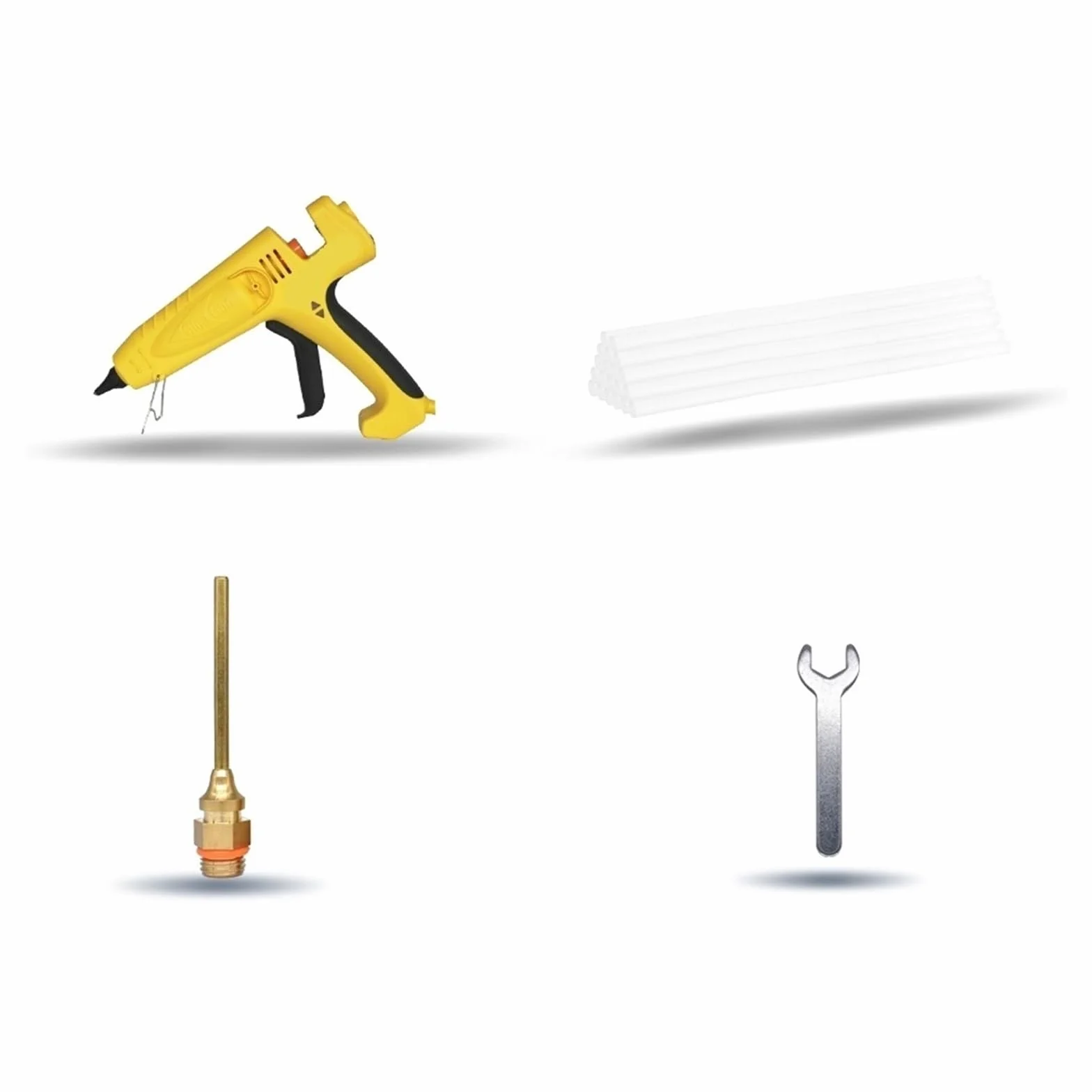 Pistolet Do Klejenia Na Gorąco O Dużej Mocy 500W Profesjonalne Narzędzia Naprawy Rzemiosła Przemysłowego Z Klejem W Sztyfcie 11mm Szybkie Nagrzewanie(SET3-Yellow)