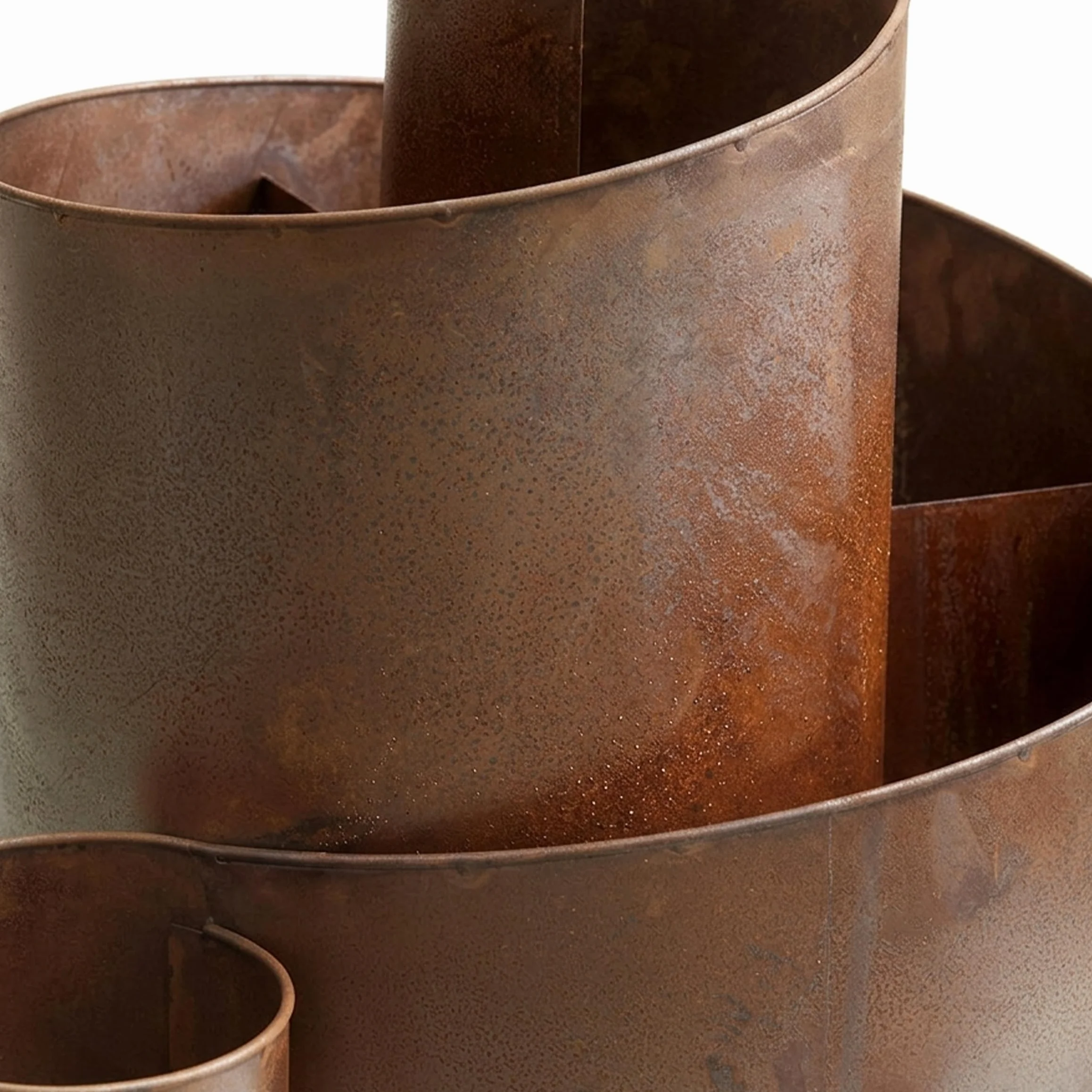 Spetebo Spirala ziołowa z żelaza Edelrost 3 poziomy 58 x 43 cm metalowy ślimak ziołowy naturalnie rdzawy 5 komór do sadzenia dekoracja ogrodowa