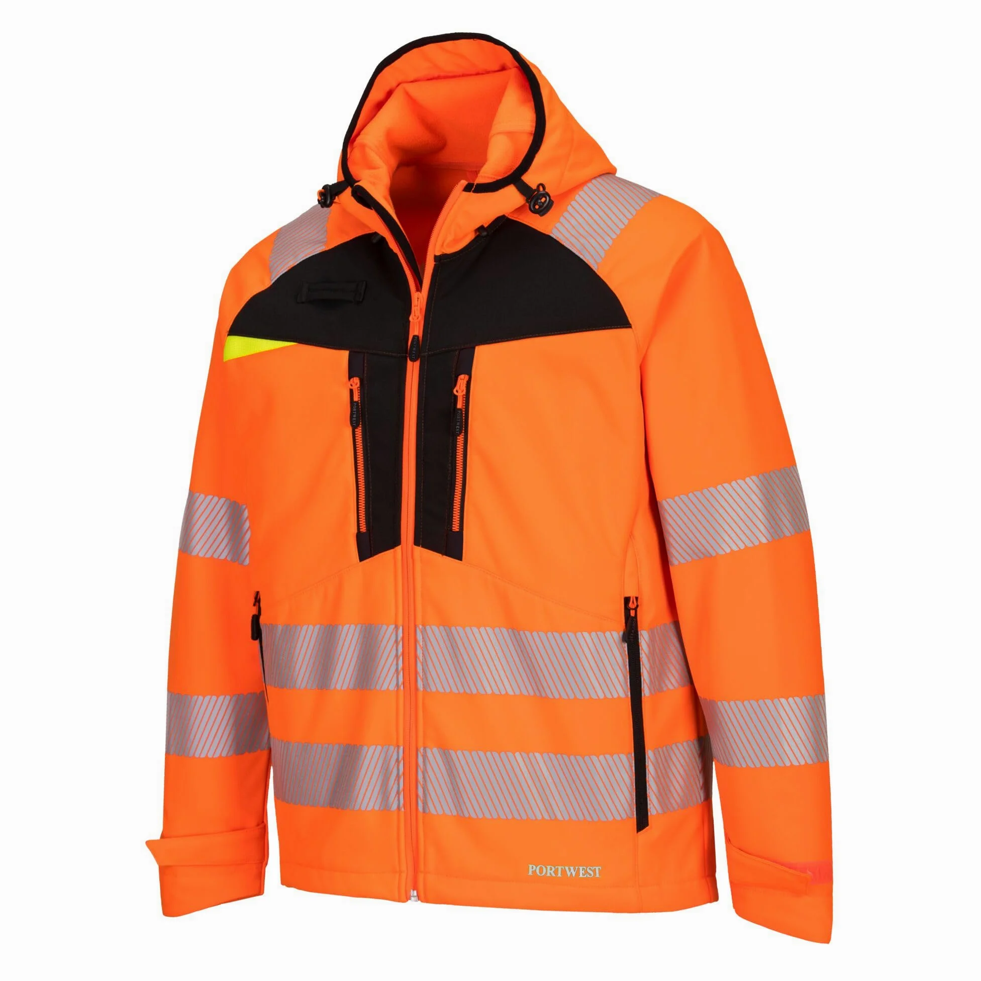 Portwest Odzież robocza męska DX4 Hi-Vis Softshell kurtka, Pomarańczowy/czarny, L