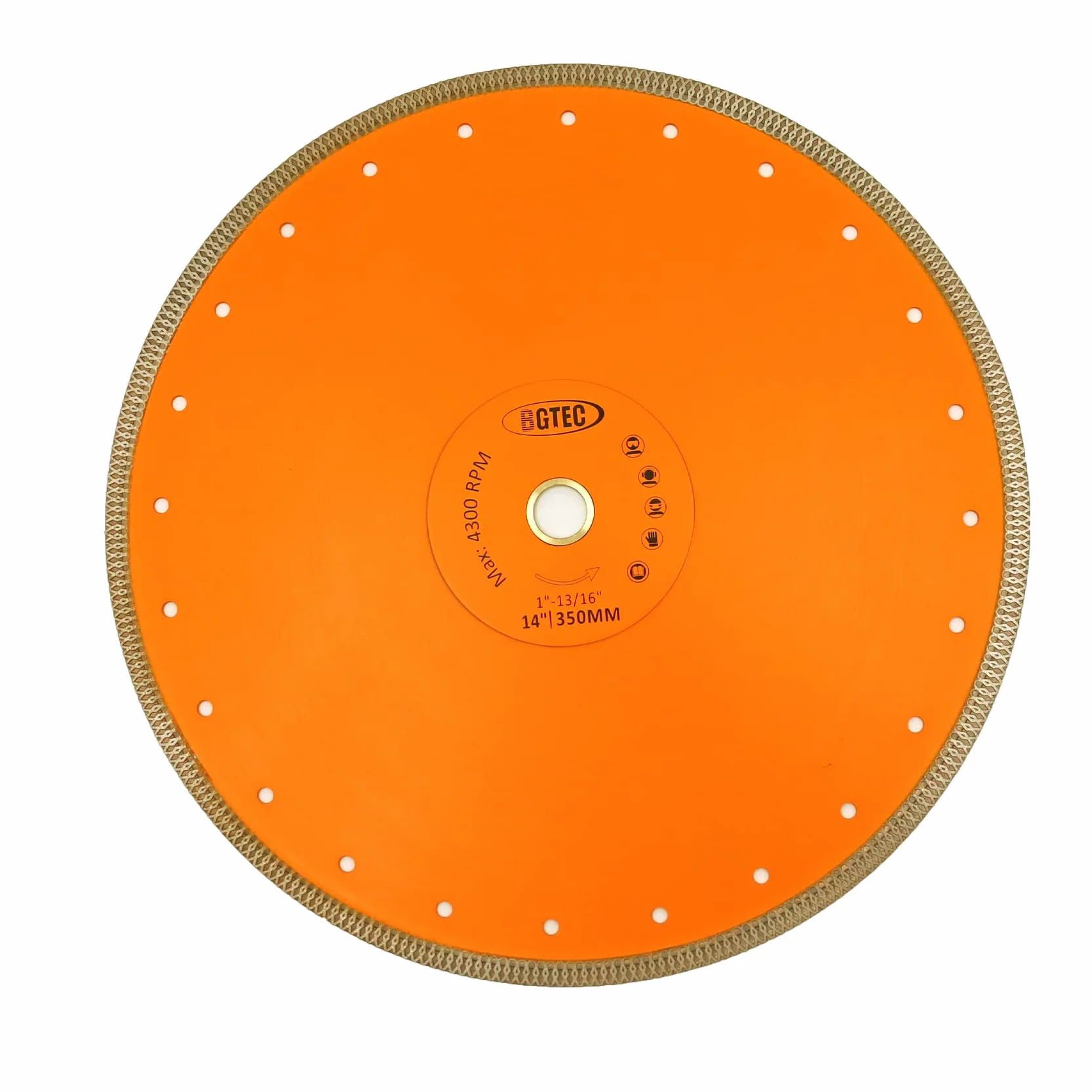 BGTEC Diamentowy porcelanowy brzeszczot do piły, 350 mm x siatka Turbo płytki ostrza do płytek porcelanowych granitowych marmurów, super cienkie, tarczowe do cięcia na sucho / na mokro