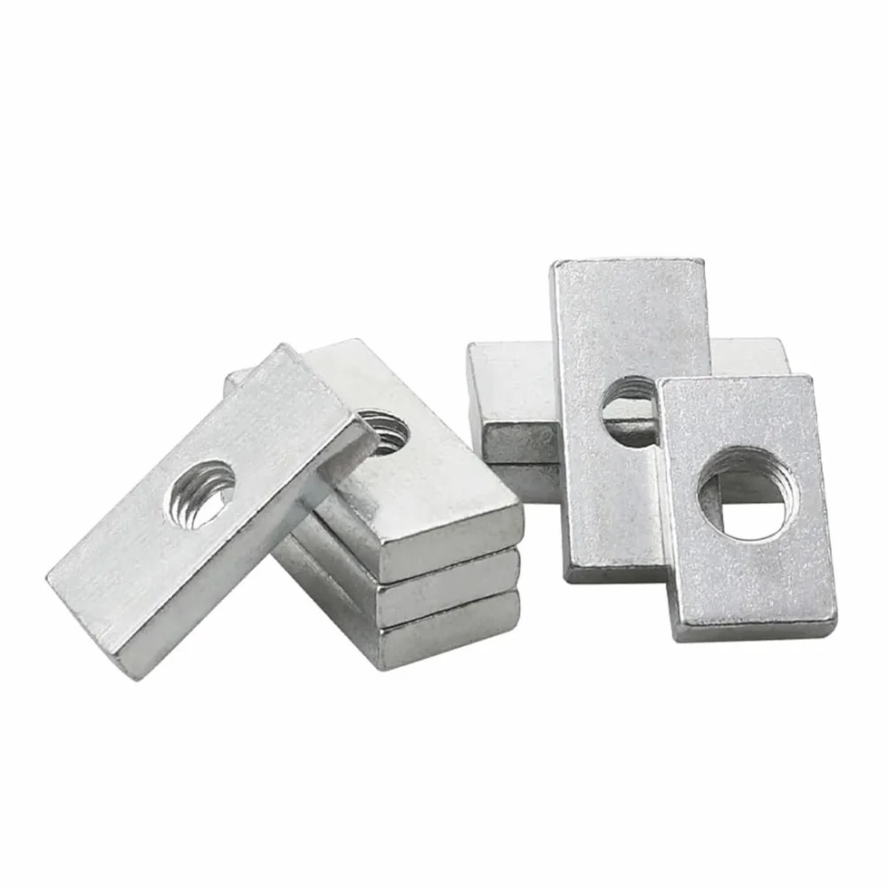 10 sztuk M3 M4 M5 M6 M8 Nakrętka kwadratowa Nakrętki prostokątne Cienkie nakrętki blokowe suwaka Ocynkowane akcesoria do profili aluminiowych ze stali węglowej (Color : 10pcs, Size : M4x13x9x2mm)