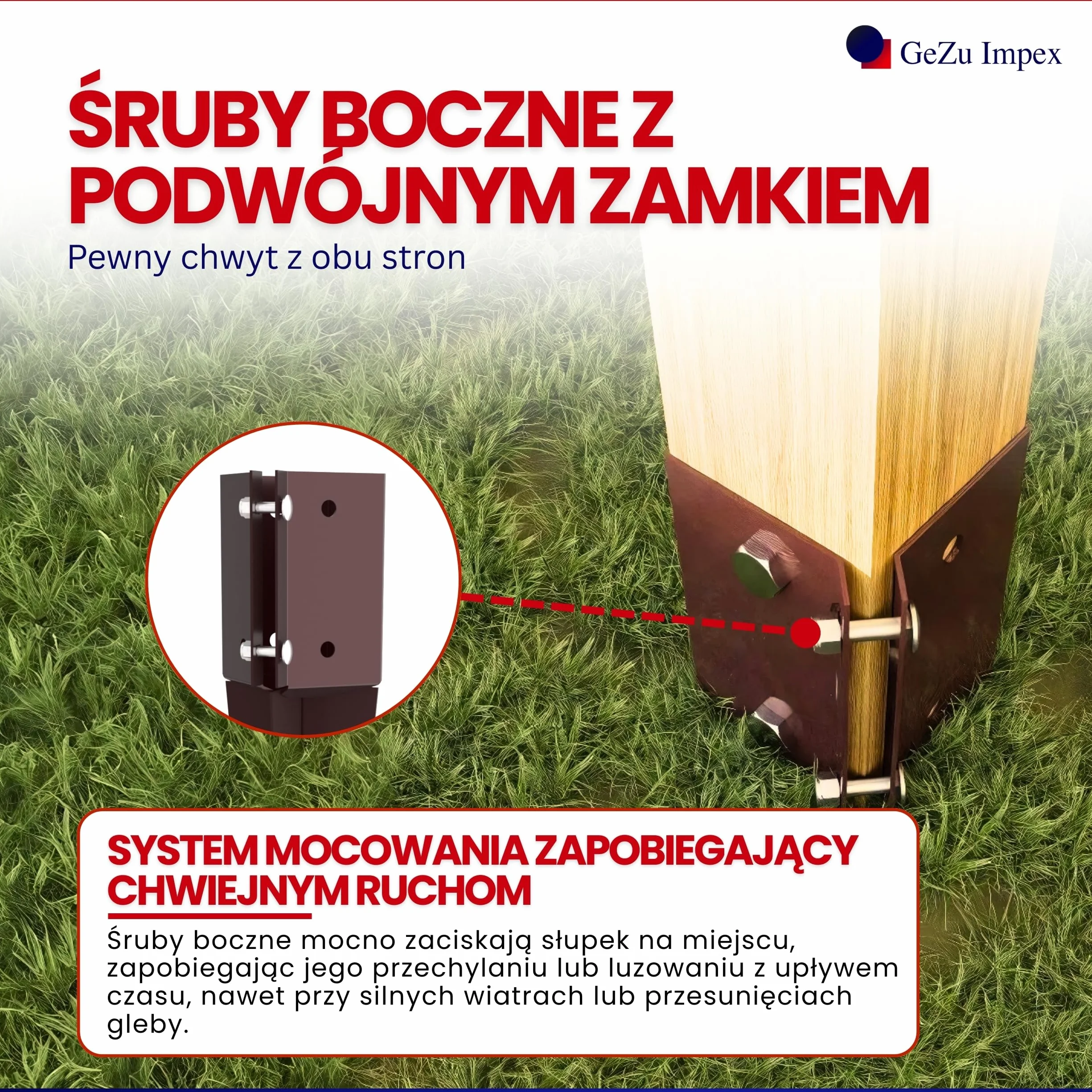 GEZU IMPEX Szybkozaciskowy Wspornik Wbijany 100 x 100 x 750 mm Zestaw 16 Pokryty Proszkowo Kotwa Gruntowa Uchwyt Slupka Ogrodzeniowego Zacisk Wbijany