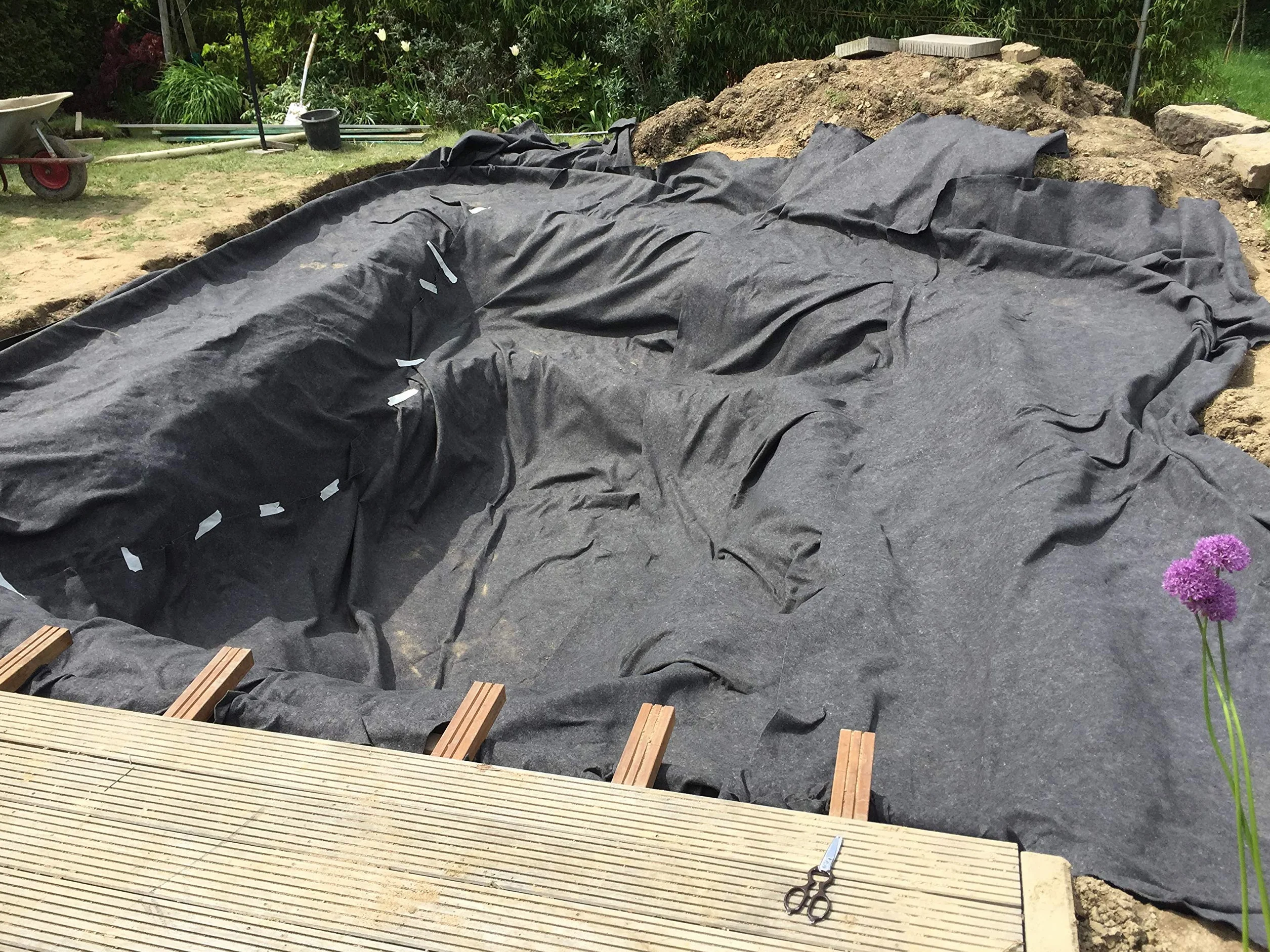 Aquagart Teichvlies 500g 26m² 2m Rollenbreite Schutzvlies für Teichfolie Pool Unterlage