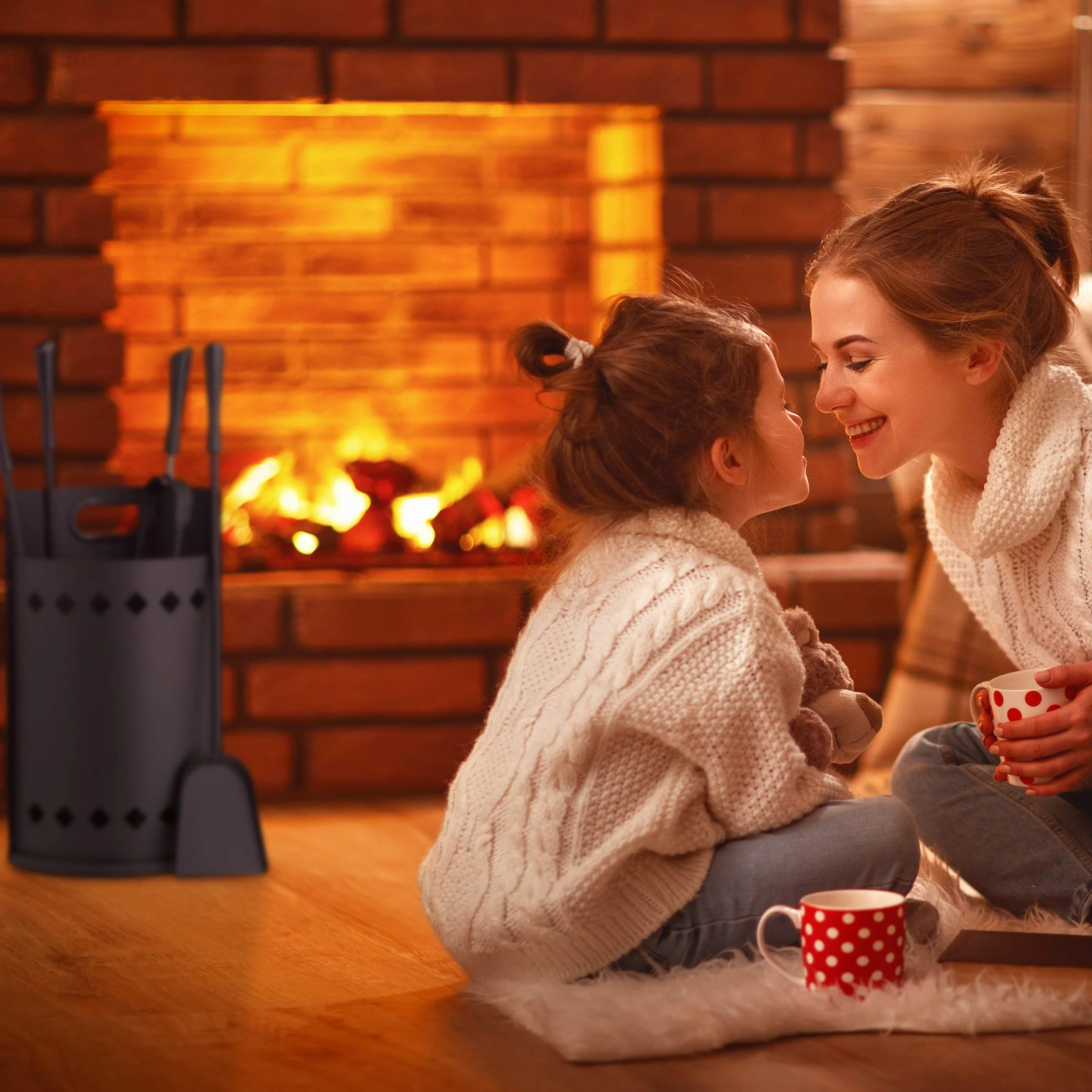 Relaxdays 5-częściowy zestaw przyborów kominkowych, nowoczesny, zestaw kominkowy z wiadrem, pogrzebaczem, szufelką do popiołu, miotłą i szczypcami, czarny