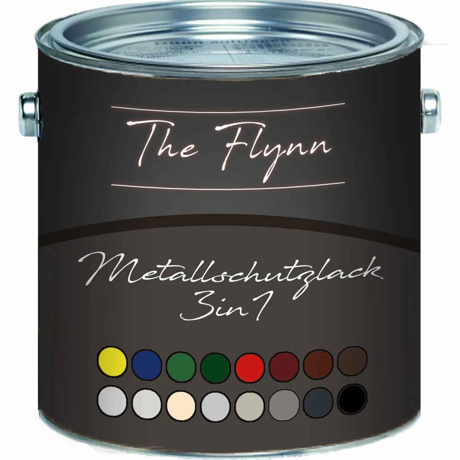 farba 3w1 do metalu farba do metalu 3-in-1 lakier do żelaza, aluminium, cynku, stali – antykorozja, gruntująca i nawierzchniowa w jednym (5 L, Szary antracyt (RAL 7016)) The Flynn