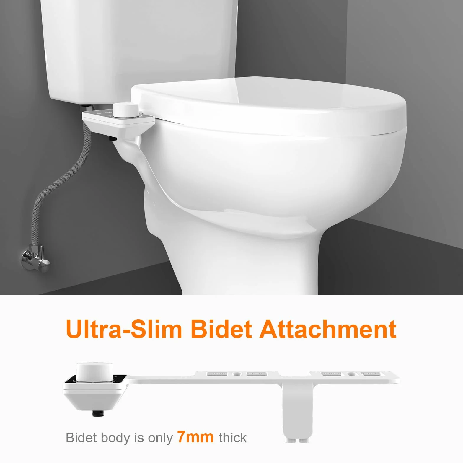 Ibergrif Bidet do toalety z podwójną wysuwaną dyszą, przenośny bidet do toalety nieelektrycznej, adapter bidet do toalety z zimną wodą, regulowany nacisk wody, łatwy montaż, M41050