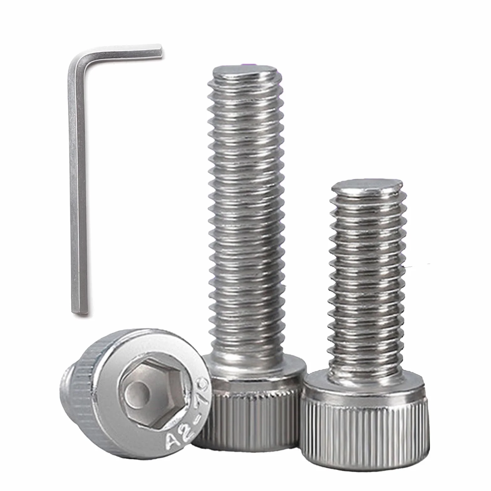 20 sztuk Śrub Cylindrycznych M4x10mm Stal Nierdzewna A2 V2A, Śruby z Pełnym Gwintem, Śruby z Łbem Sześciokątnym z Kluczem