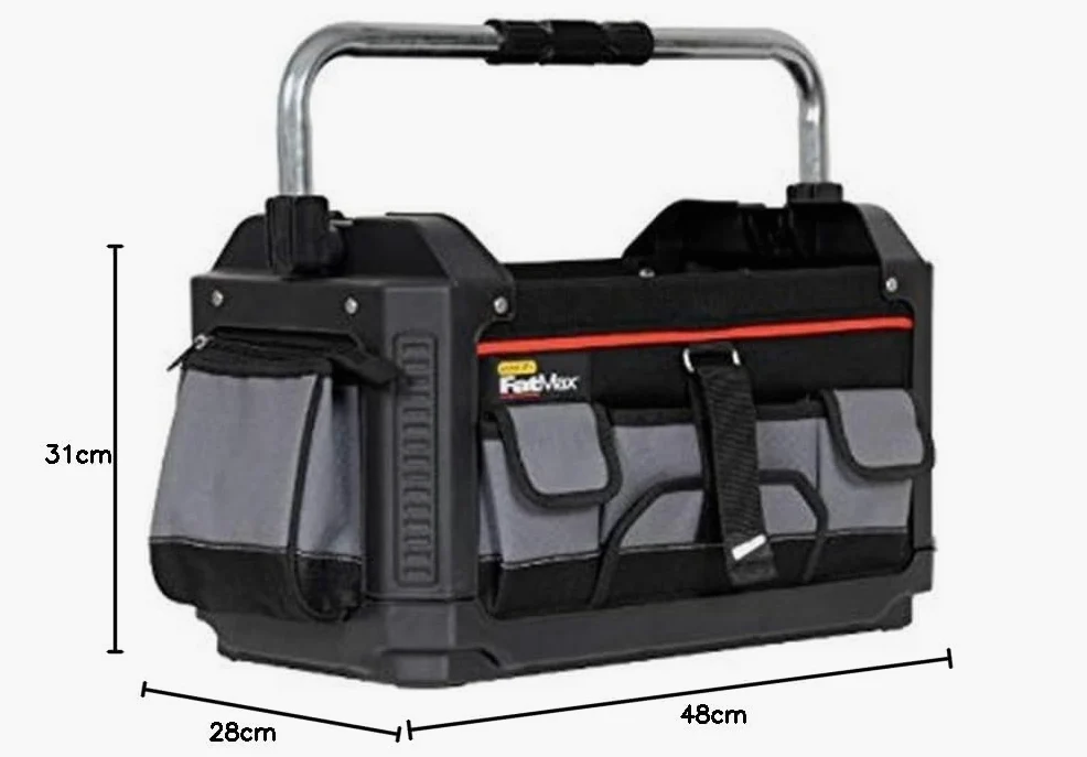 Stanley FatMax 1-79-212 torba narzędziowa (49 x 31 x 28 cm, nylon 600 Denier, ergonomiczny uchwyt, zamykana torba na fontannę