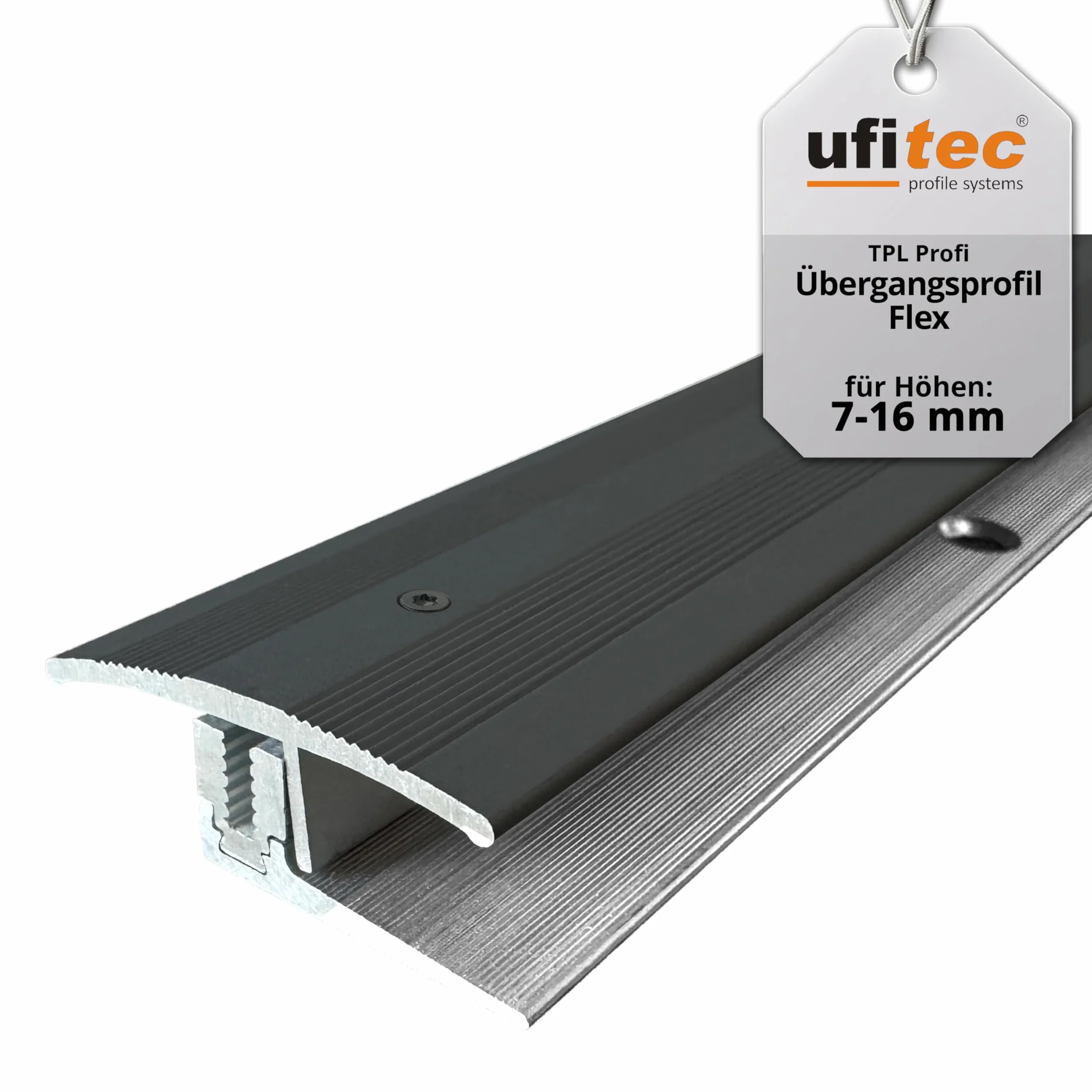 ufitec system profilowy do podłóg parkietowych i laminowanych – do wykładzin o wysokości 7-16 mm – dostępny w wielu kolorach (profil przejściowy | długość 270 cm | szerokość 33 mm, ciemny brąz)