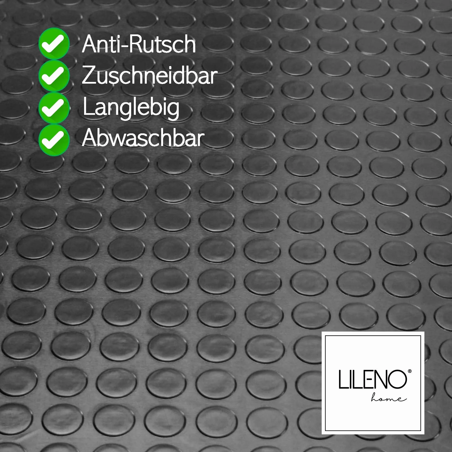LILENO HOME Mata gumowa z wypustkami (3 mm), towar sprzedawany na metry, 120 x 100 cm jako podłoga warsztatowa, mata antypoślizgowa, nakładka na stół warsztatowy i mata podłogowa, do piwnicy, przyczepy, garażu