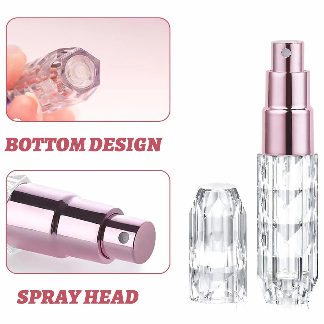 3 sztuki 5 ml rozpylacz perfum, wielokrotnego napełniania rozpylacz perfum, przenośny mini butelka z rozpylaczem, rozpylacz do butelek perfum z oknem, dobry na spacery, podróże i imprezy