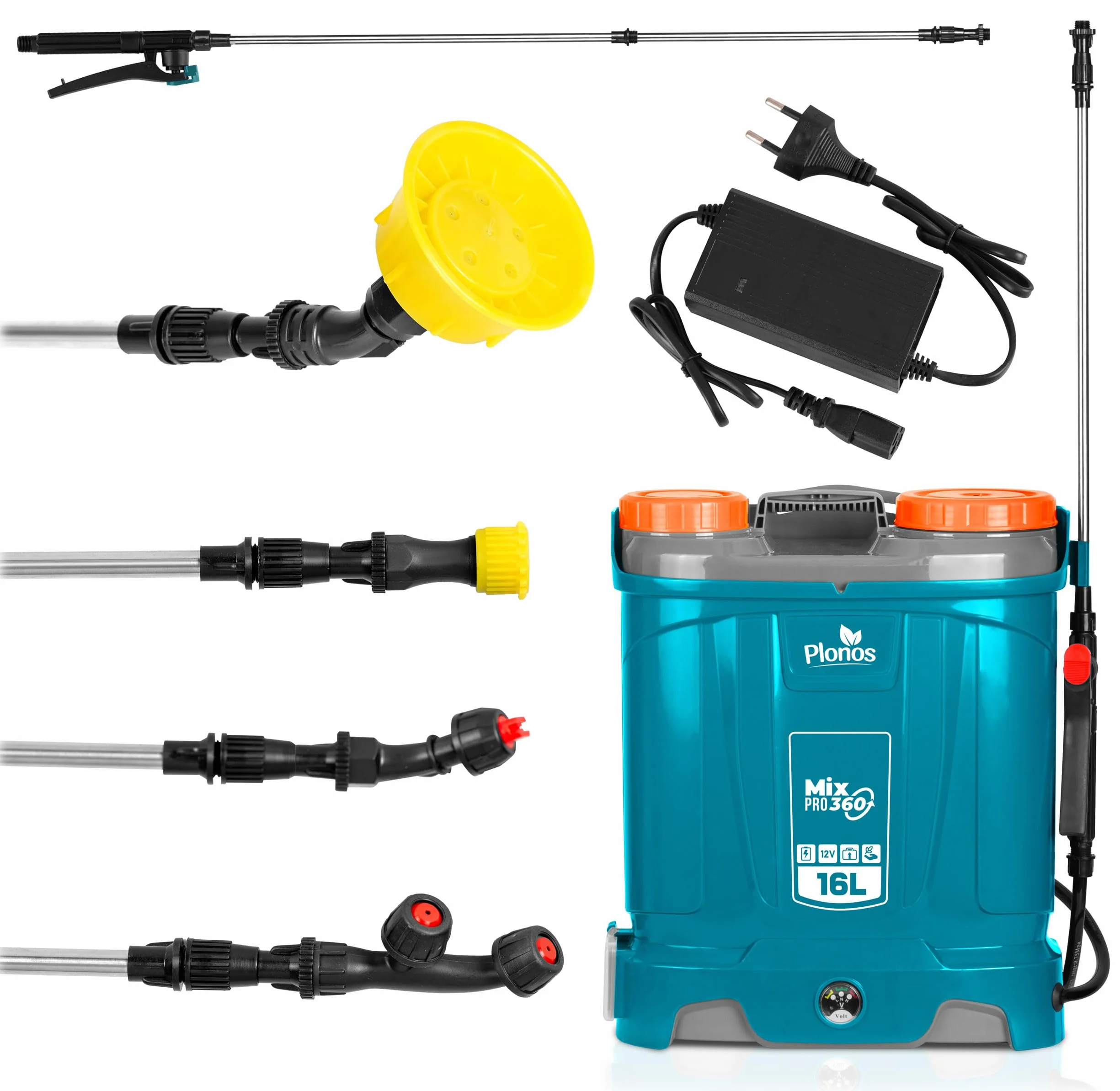 Akumulatorowy Opryskiwacz Ciśnieniowy Plecakowy 16 l 8 Ah 12 V Lanca 4 Dyszowa Niebieski