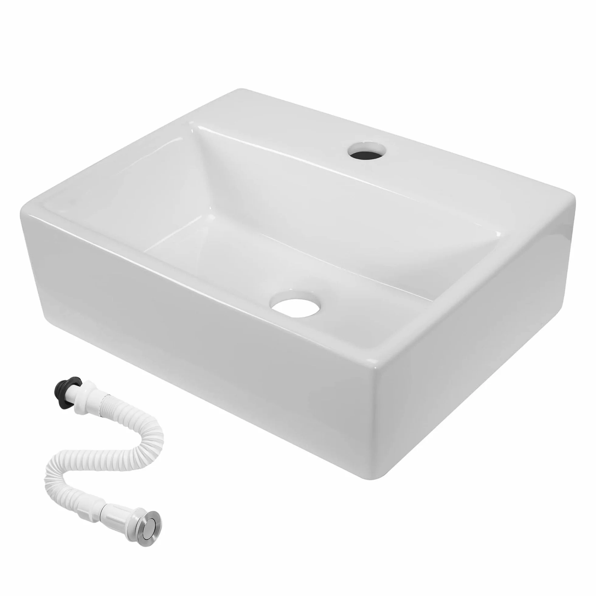 MAGIC SELECT Ceramiczna Umywalka, Zlewozmywak, Umywalka Odporna na Plamy, Łatwa w Czyszczeniu ze Standardowymi Przyłączami. Idealny do Kuchni lub Łazienki. (42x31x13 CM)