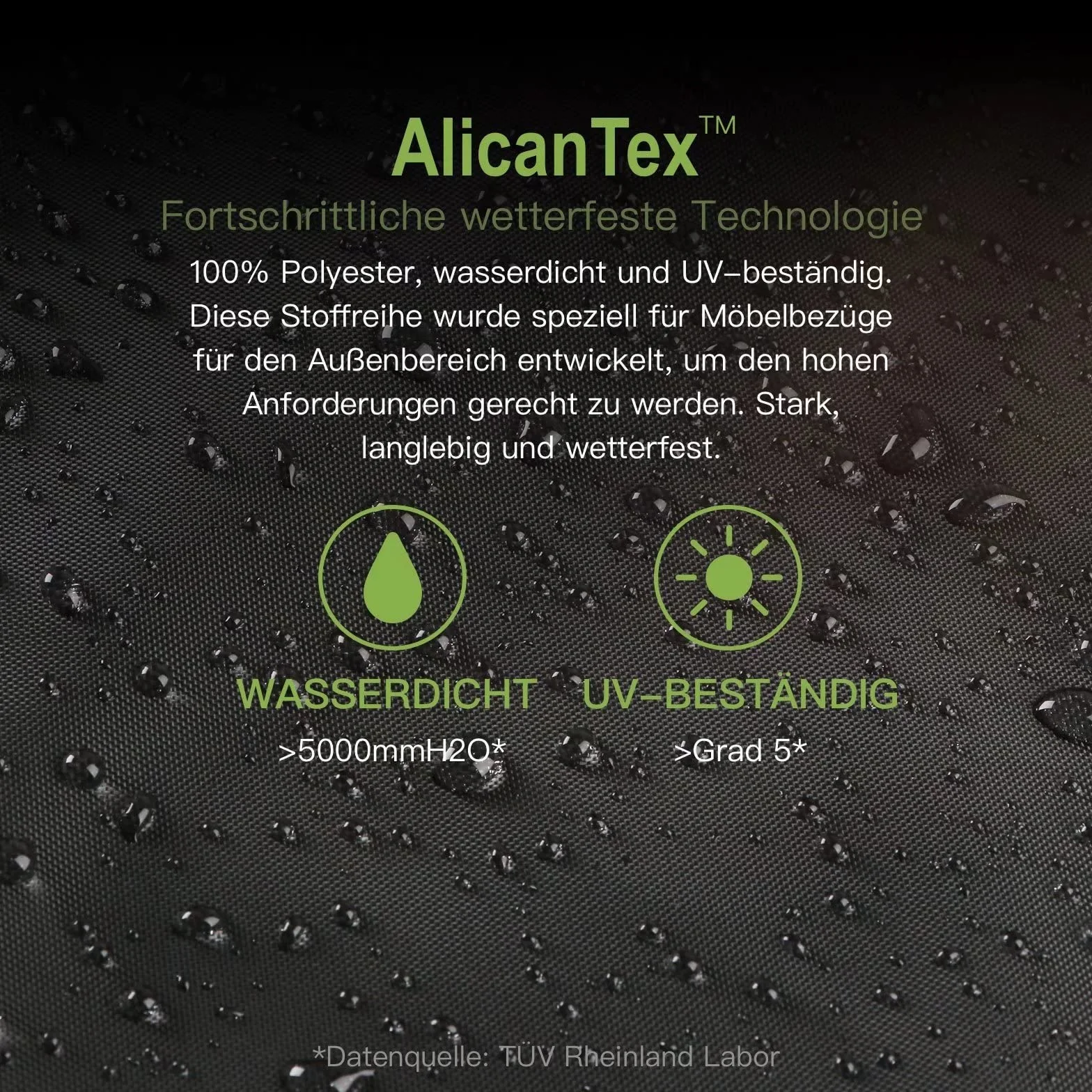 Awnic Pokrowiec na meble ogrodowe wodoszczelny 420D Oxford AlicanTex prostokątny czarny