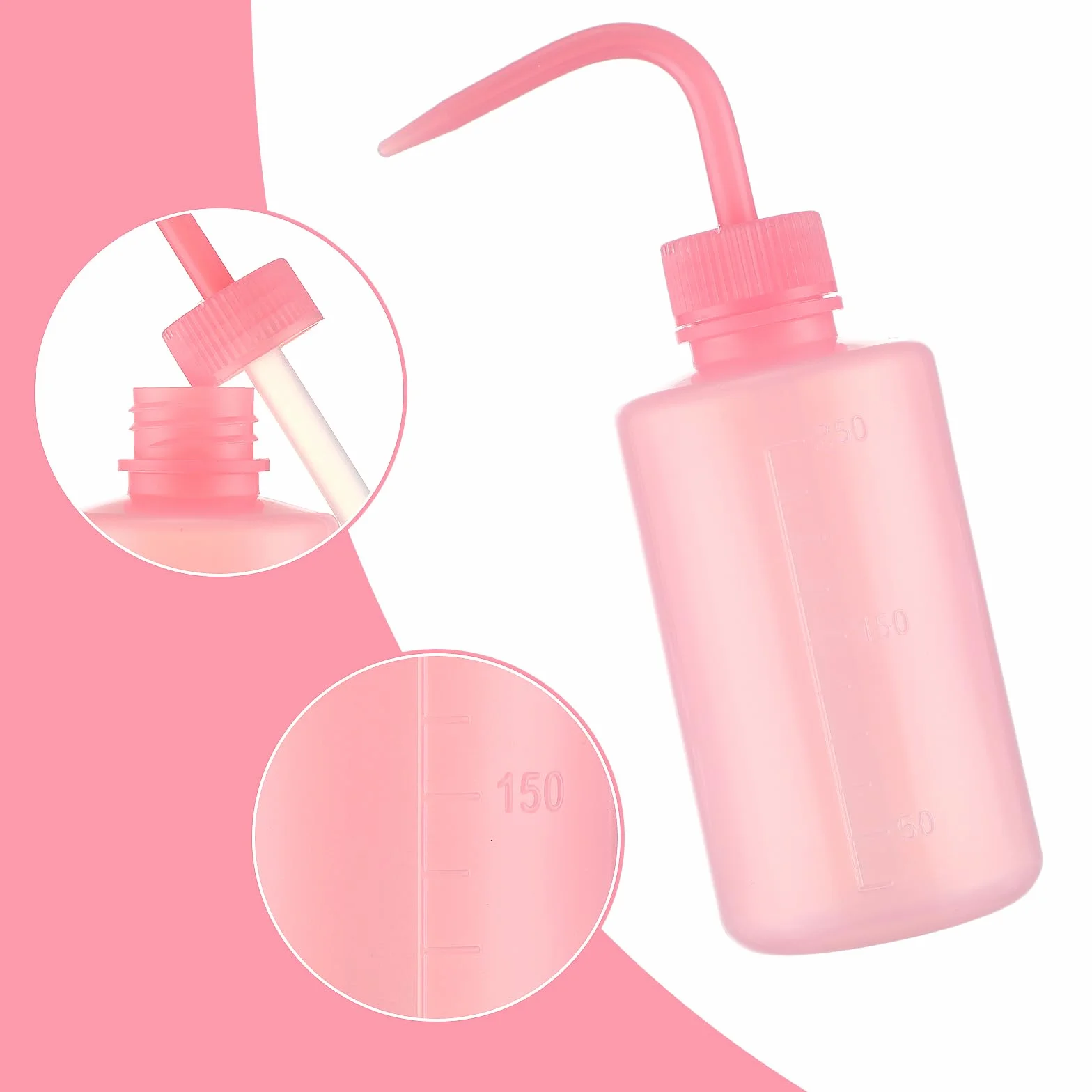 Qianyu Zestaw 3 szczotek do butelki do płukania rzęs do przedłużania rzęs i naturalnej czyszczenia rzęs 250ml (Różowy)