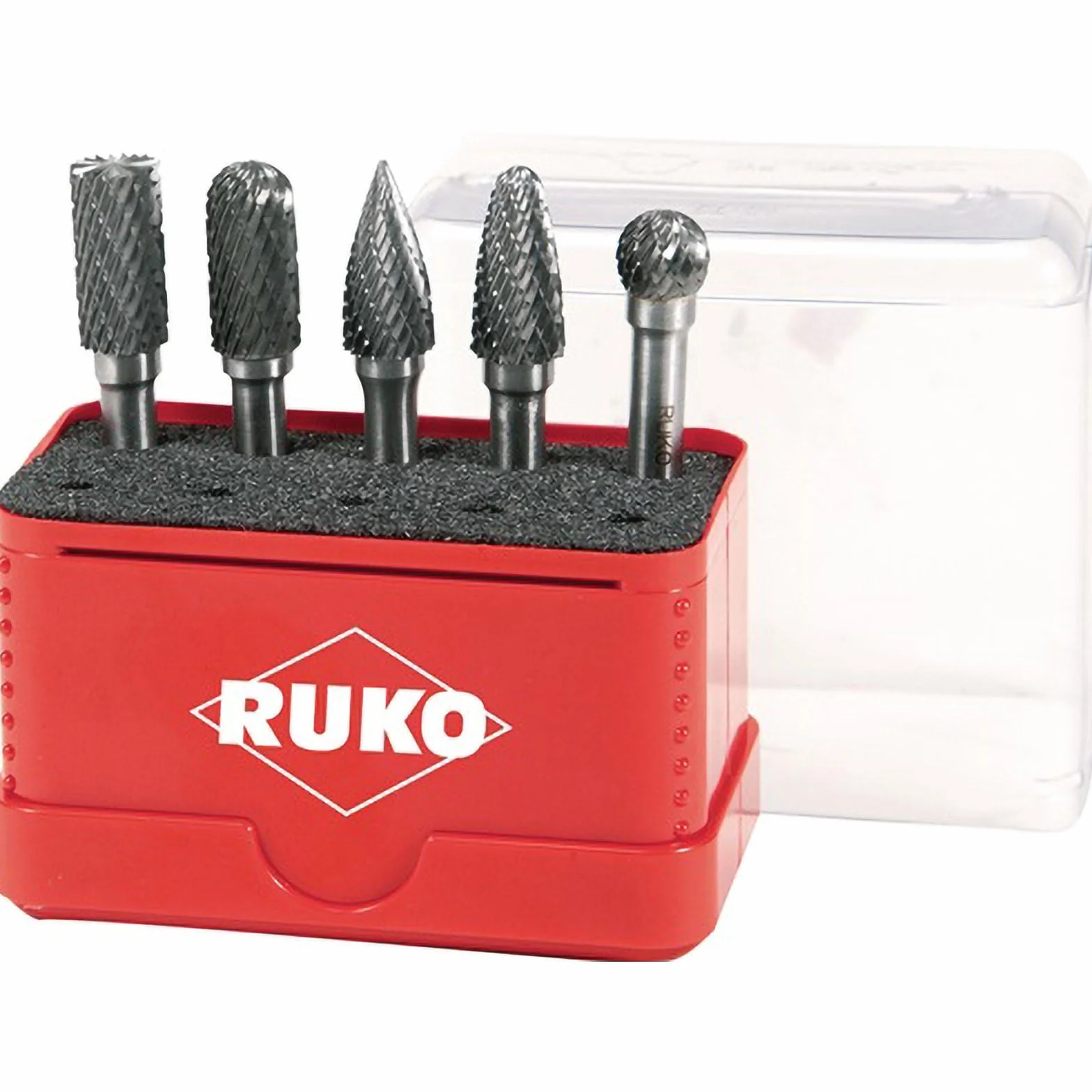 RUKO 116004 Zestaw Frezów Hartmetall – 5-częściowy, Trwałe i Precyzyjne, Do Metalu i Tworzyw