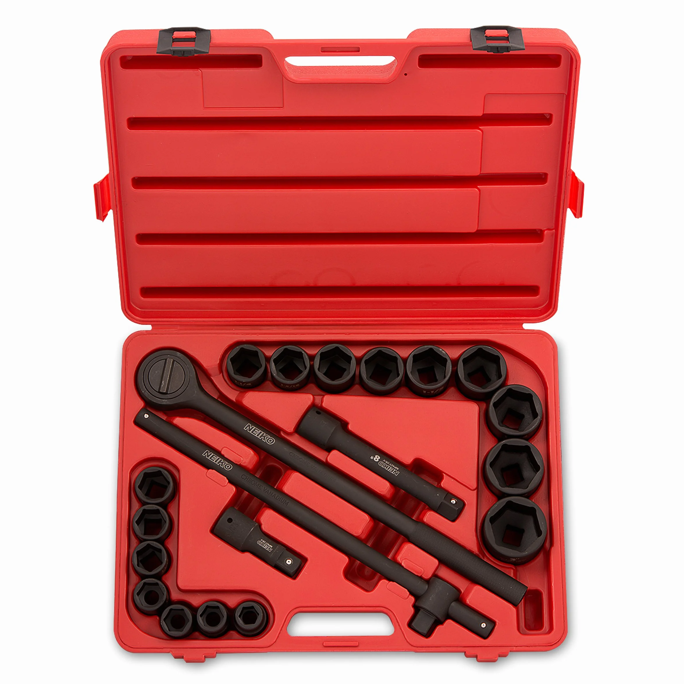 Neiko 02379 gniazdo 3/10,2 cm Drive Impact Set, SAE, CR-V (21 sztuk)