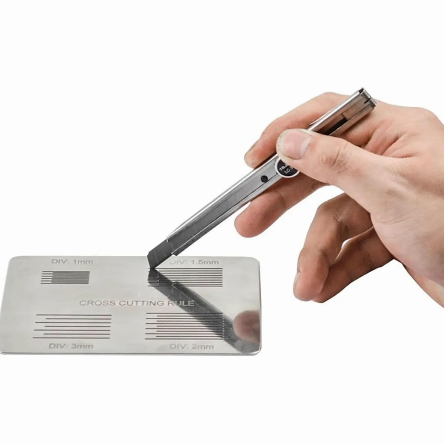 Tester przyczepności płyty krzyżowej 4 w 1, sto siatki, przestrzeń cięcia 1 mm 1,5 mm 2 mm 3 mm, zawiera pudełko do pakowania, idealny do zastosowań związanych z malowaniem