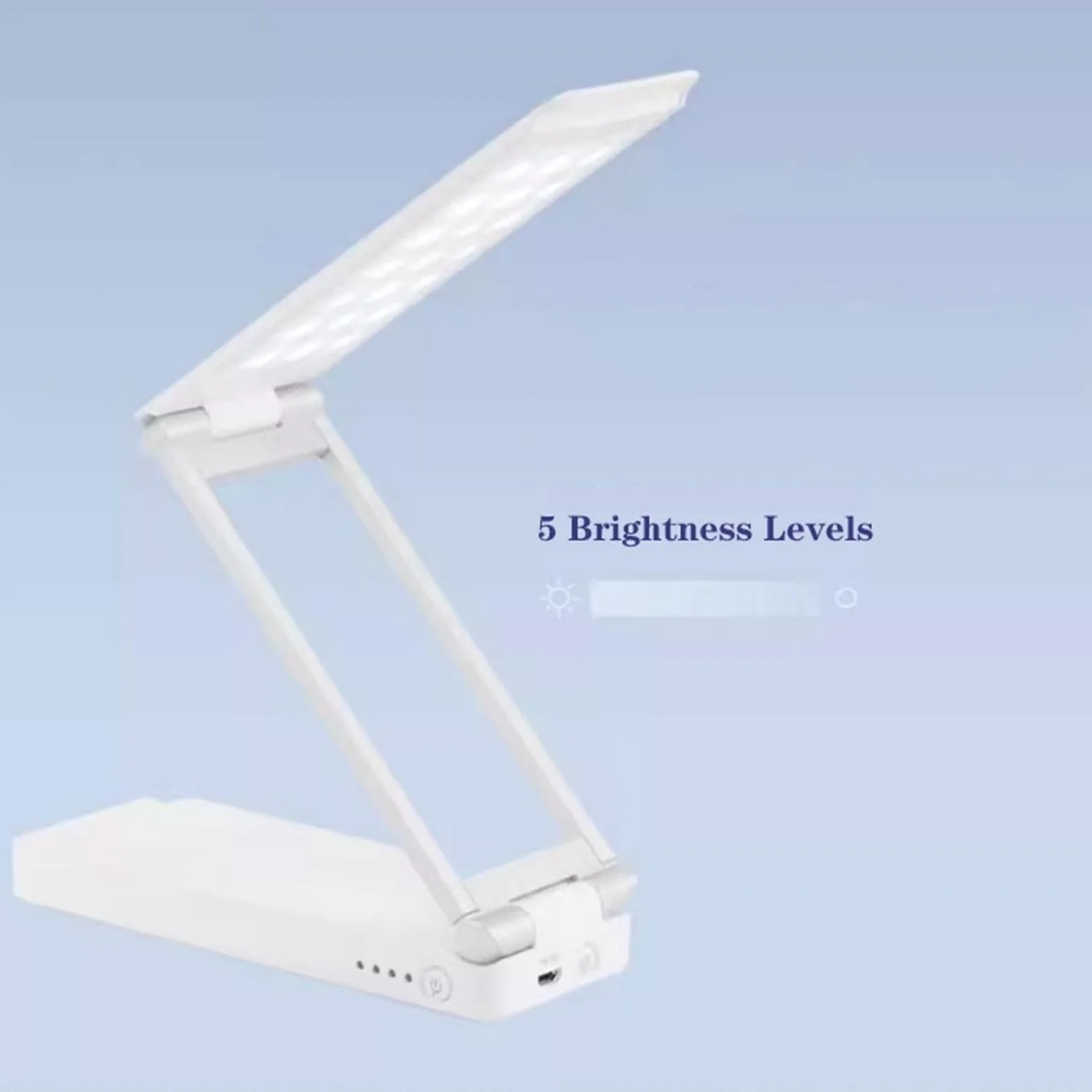 Lampa do nauki Przenośna składana lampa biurkowa, ściemniana lampa biurkowa LED z 5 trybami świecenia, lampa do nauki czytania z ochroną oczu i 2 portami ładowania USB Lampy biurkowe do domowego biura