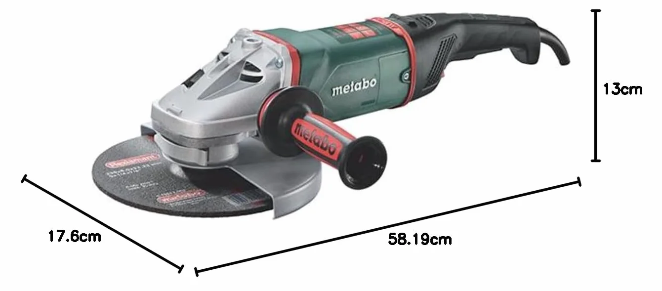 Metabo Szlifierka kątowa WEA 26-230 MVT Quick (606476000) karton, 2600 W, średnica tarczy: 230 mm, prędkość obrotowa biegu jałowego: 6600 /min