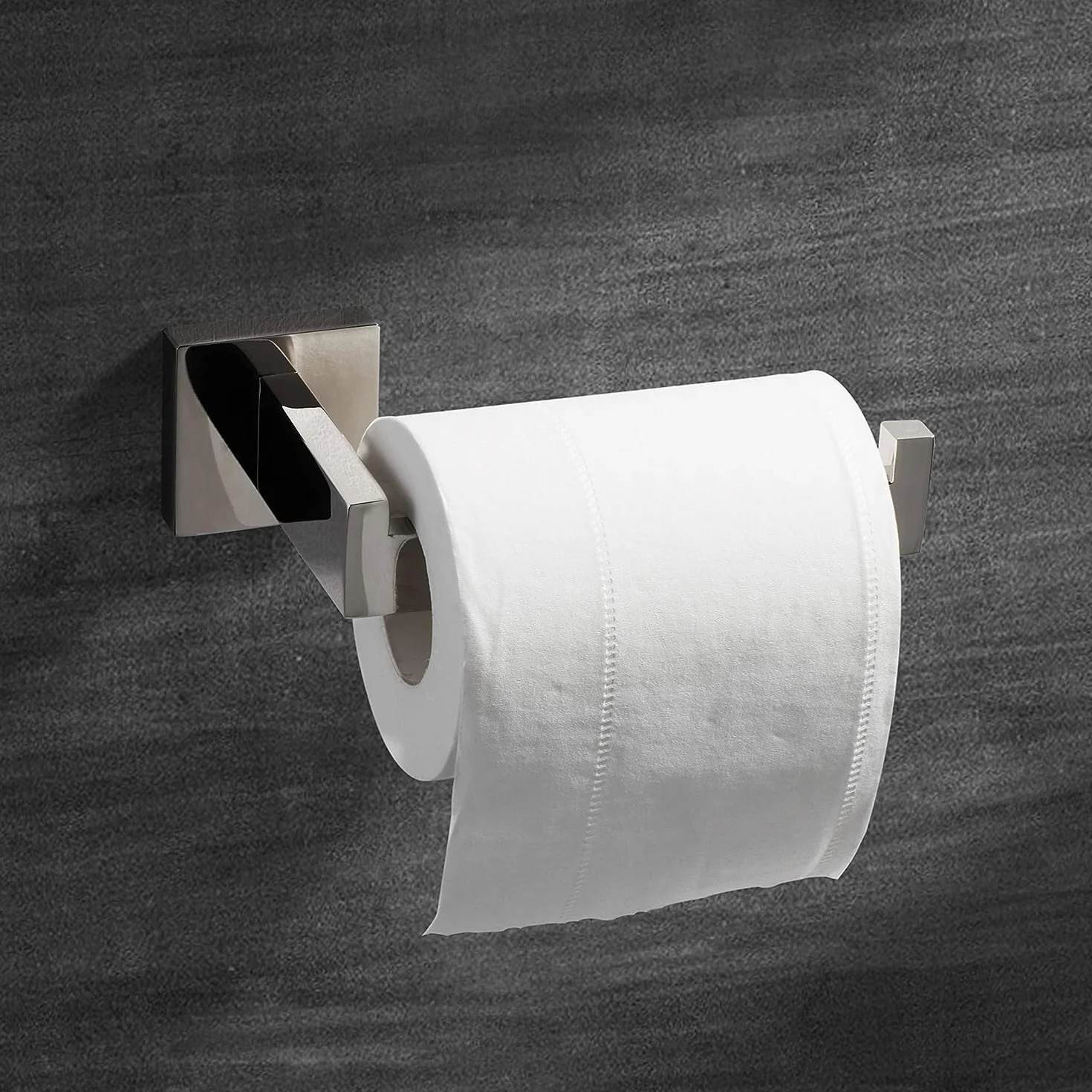 HITSLAM Uchwyt na papier toaletowy, toaleta ze stali nierdzewnej uchwyt na papier toaletowy do kuchni i łazienki papier toaletowy chrom kwadratowy