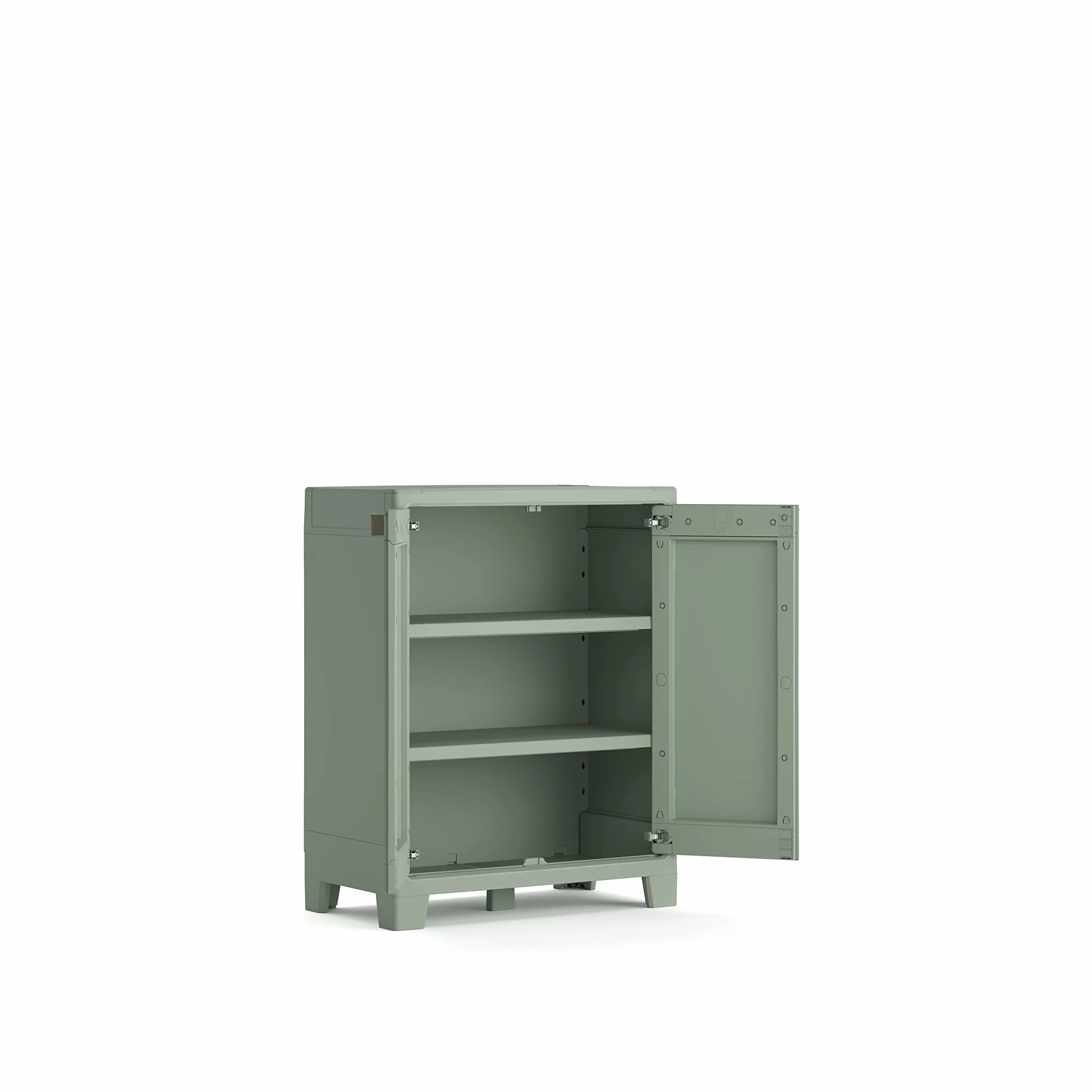 Keter Szafka Planet Outdoor Low Green 80 x 44 x 100 cm z regulowanymi półkami