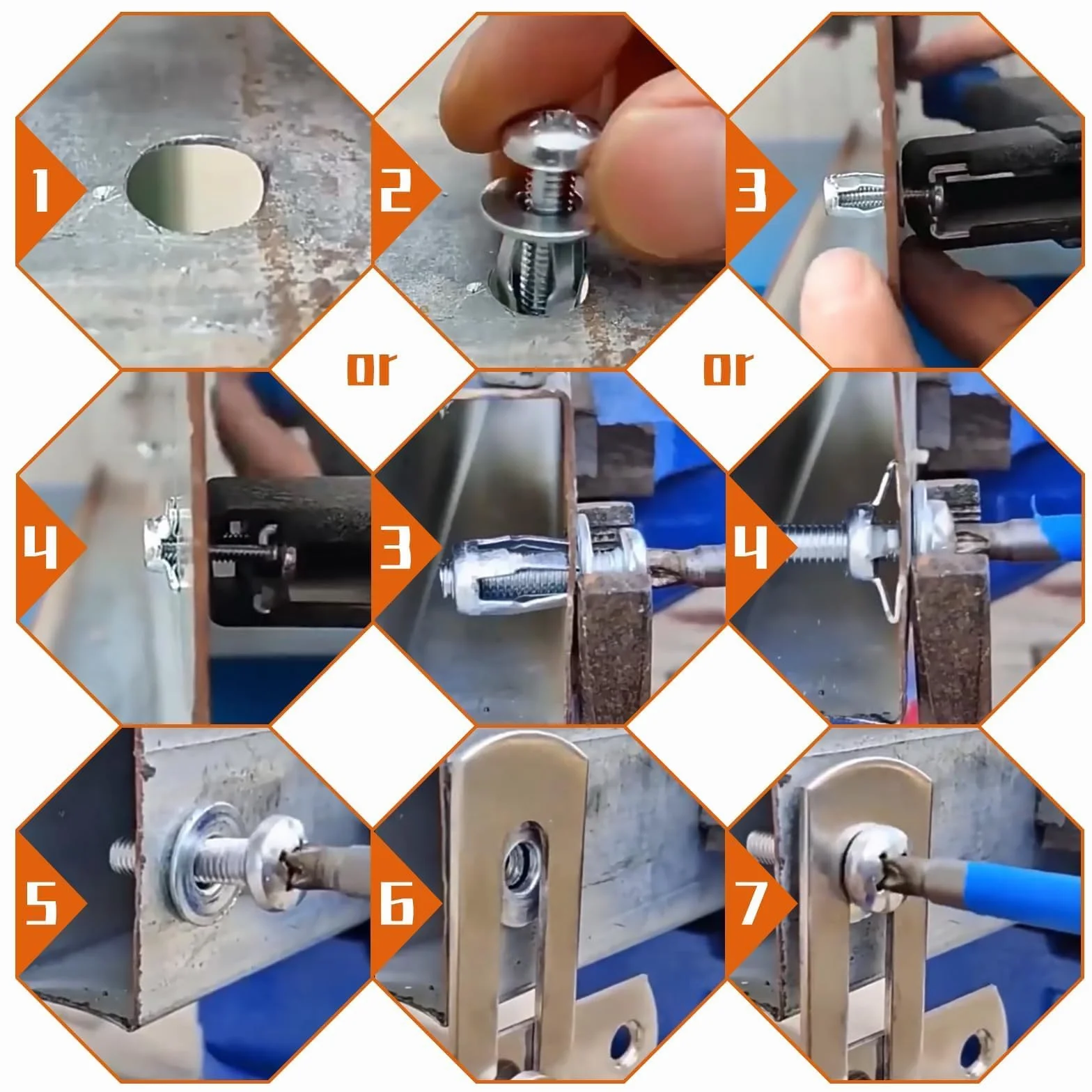 Mbsomnus Kotwica metalowa M4x20, 15 sztuk nakrętek z płatkami nakrętek rozszerzających kotwice wgłębne mocowania wgłębne kotwice ścienne zestaw Kit ciężki dla cienkich ścian drzwi wgłębnych blachy