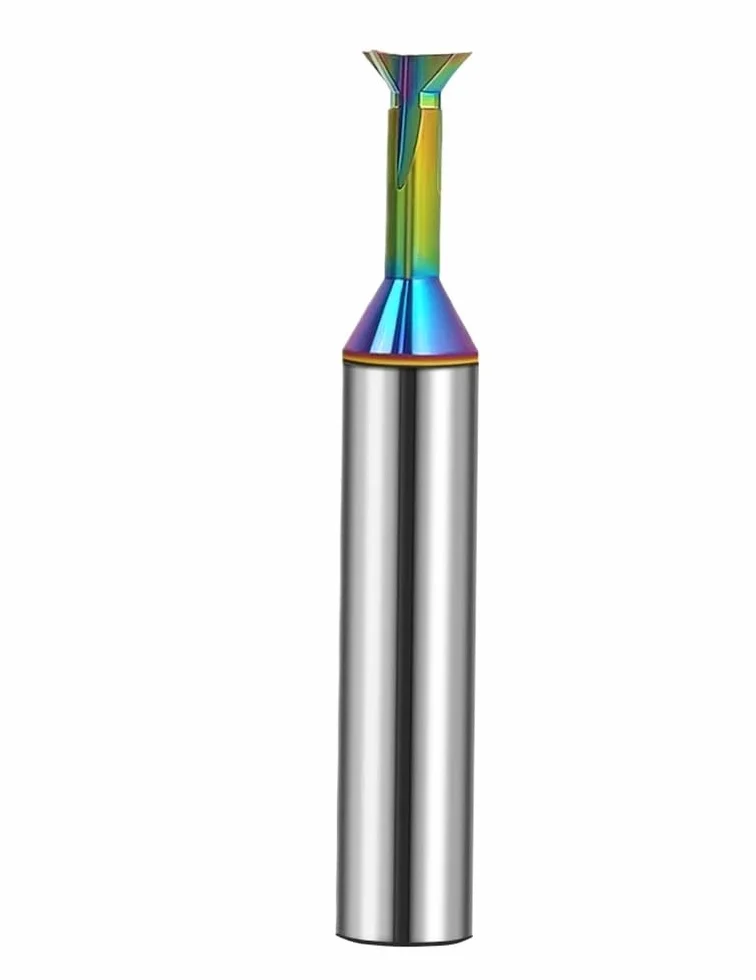 1 szt. 65° Frez do jaskółczego ogona ze stali wolframowej o wysokiej twardości do aluminium z kolorową powłoką, rowek(16-16D-75L-45)