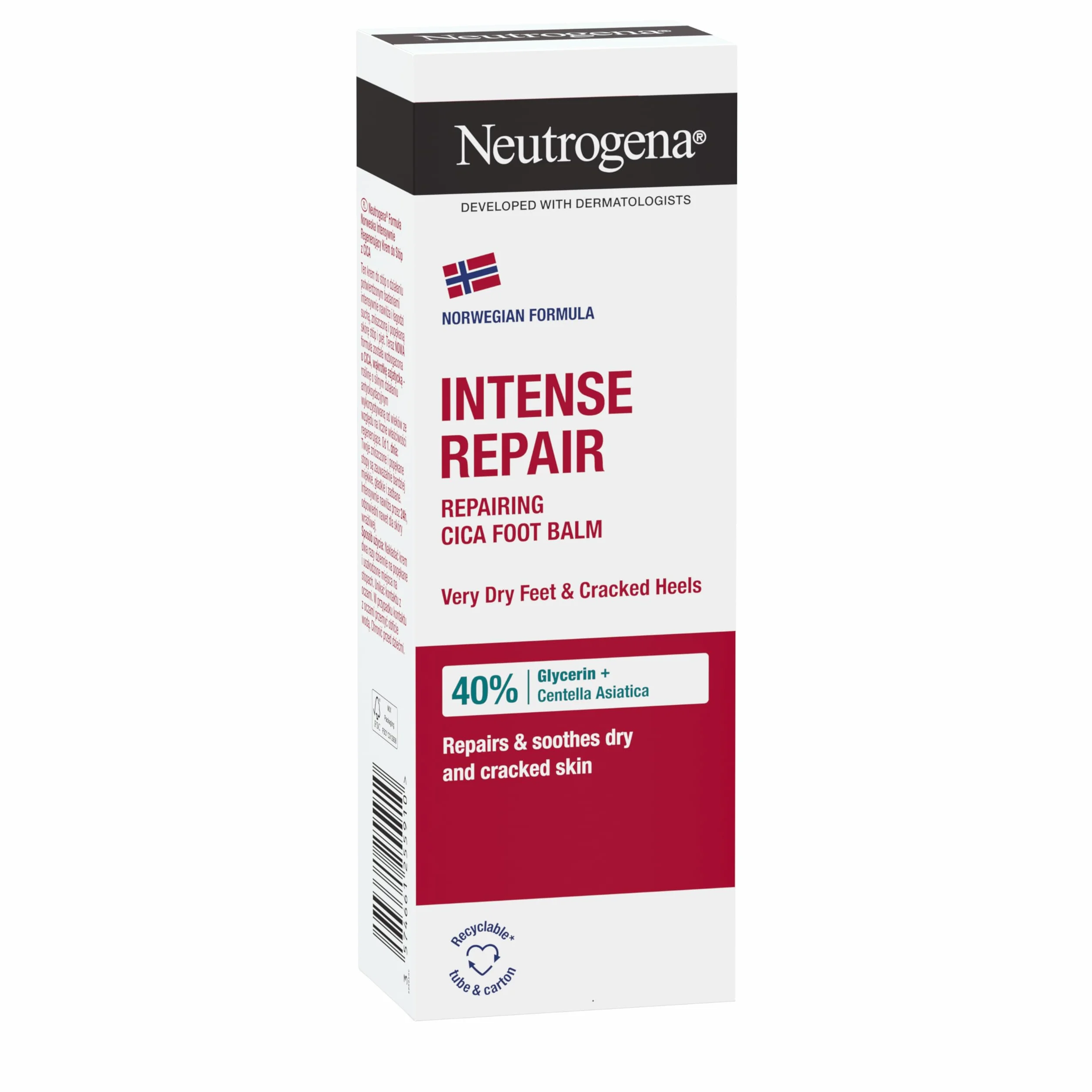 NEUTROGENA® Formuła Norweska® Intensywnie regenerujący krem do stóp 50ml szt, Formuła Norweska, Nawilża i łagodzi suche, zniszczone i popękane pięty.
