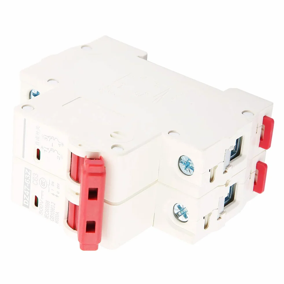 Wyłącznik Prądu Stałego, Jednofazowy Licznik Energii 2P DC 500 V 63A Miniprzełącznik Automatyczny MCB Wyłącznik Bezpieczeństwa DZ47-63Z-2P