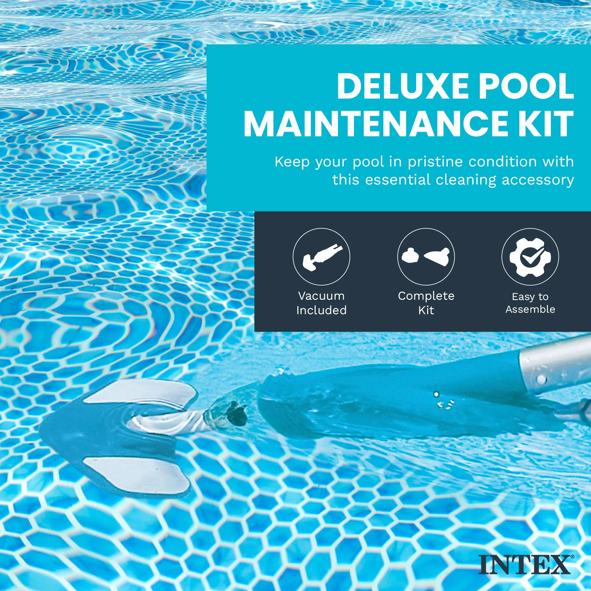 Intex Deluxe Pool Maintenance Kit – akcesoria basenowe – zestaw do czyszczenia basenu – 5-częściowy