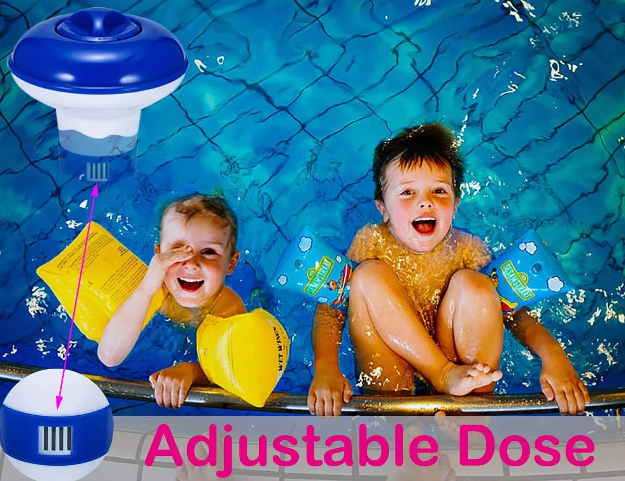 Dozownik chloru, 12 cm, pływający chlor, uchwyt na tablet, łatwe napełnianie, granulat chloru, tabletki, dozownik pływaka, do jacuzzi, wiosłowania, basenu, spa, jacuzzi, parków wodnych