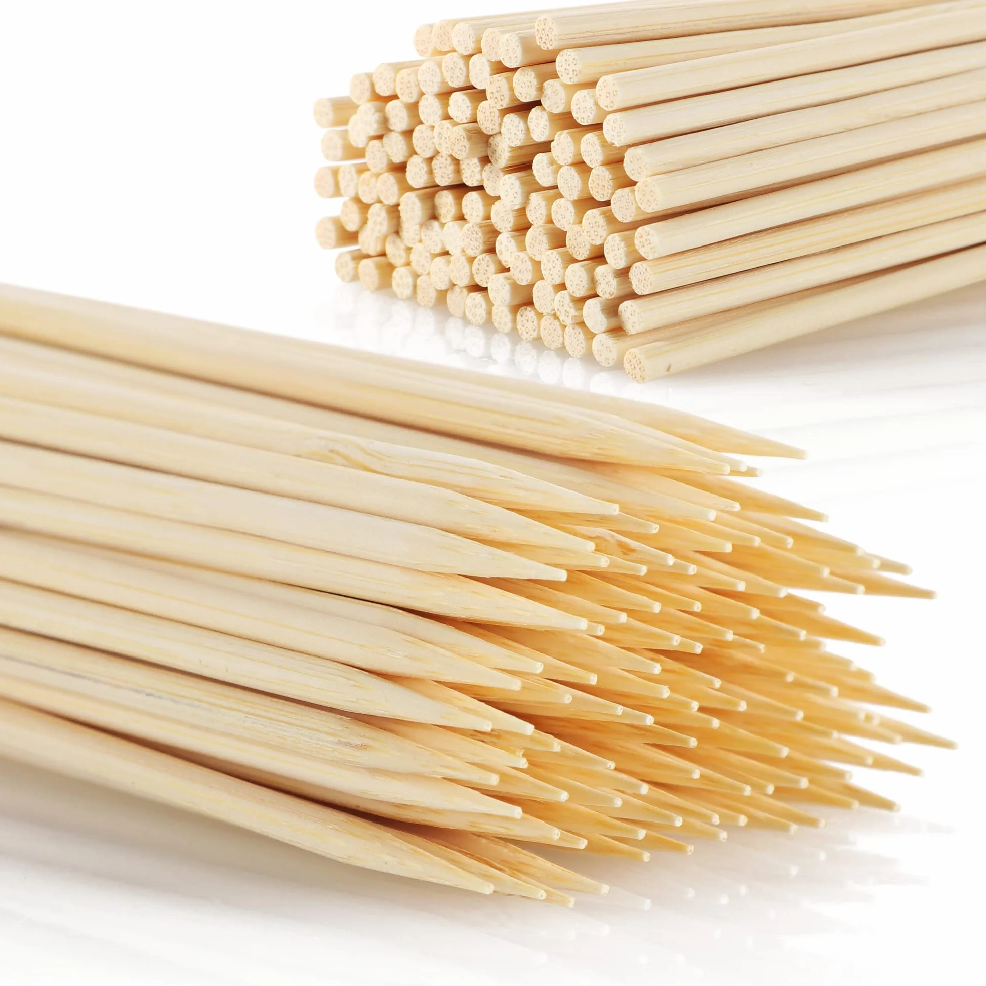 com-four® 500x bambusowe szaszlyki do przekasek - dlugie drewniane szaszlyki do szaszlyków miesnych i warzyw - szaszlyki do grilla (500 sztuk - 20 cm - naturalny)