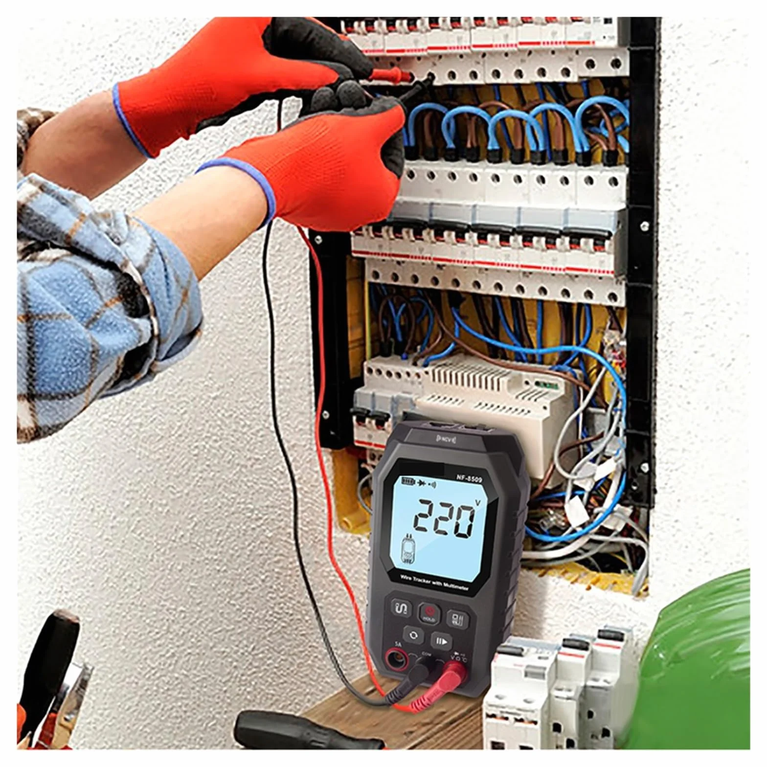 Tester Kabli Sieciowych 2 W 1 Multimetr Rezystancja Napięcia Prądu Wyszukiwarka Kabli Do Testu POE NCV AC DC LCD Wire Tracke