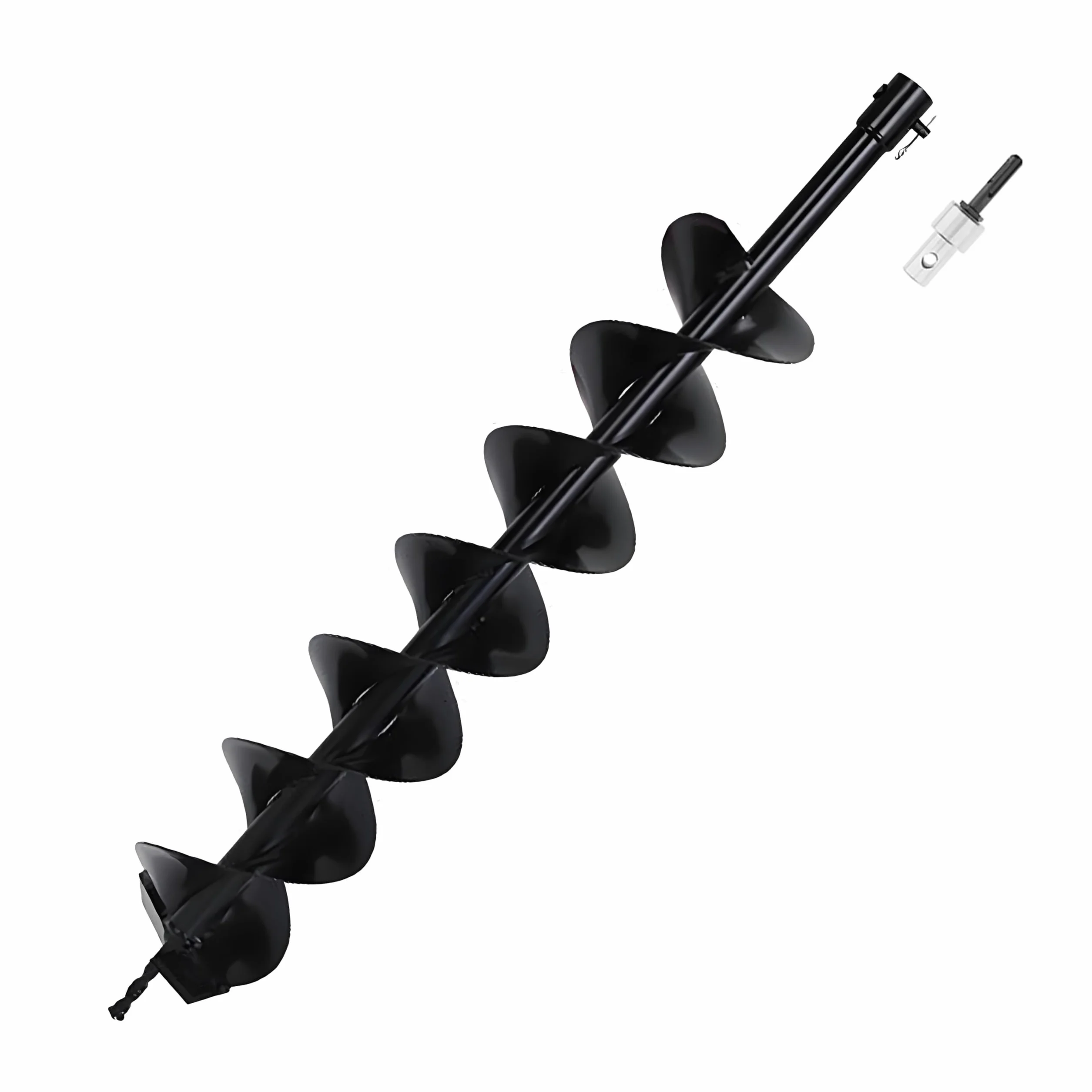 Wiertło do gleby średnica 120 mm długość 800 mm stal wiertło ogrodowe ze sworzniem zabezpieczającym i adapterem wiertło do gleby SDS wiertło ogrodowe wiertło spiralne wiertło do słupków wiertło