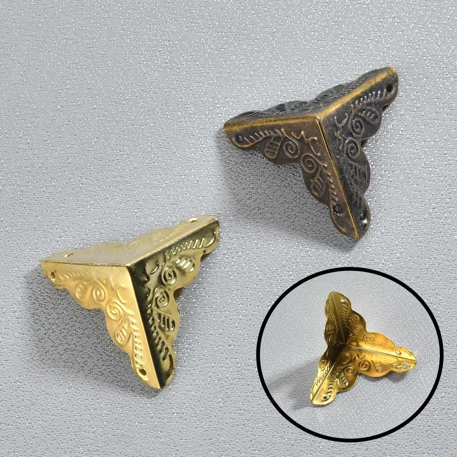 100 szt. narożników do schodów drewnianych, narożniki do schodów, narożniki do schodów, narożniki do schodów, narożniki kurzu w stylu vintage (50 szt., brąz)