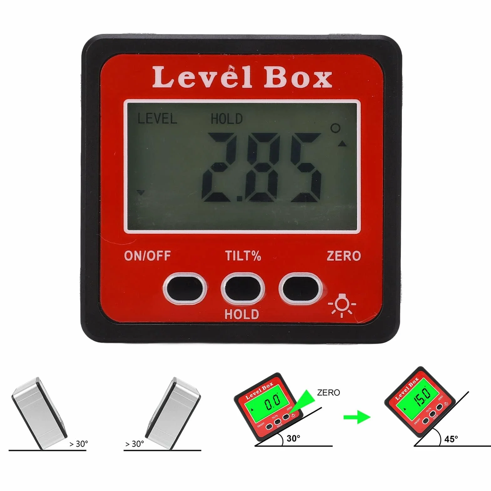 Bevel Box Magnetic Level Box Cyfrowy Kątomierz Kątomierz Inklinometr do Stolarki, Budownictwa, Murarstwa