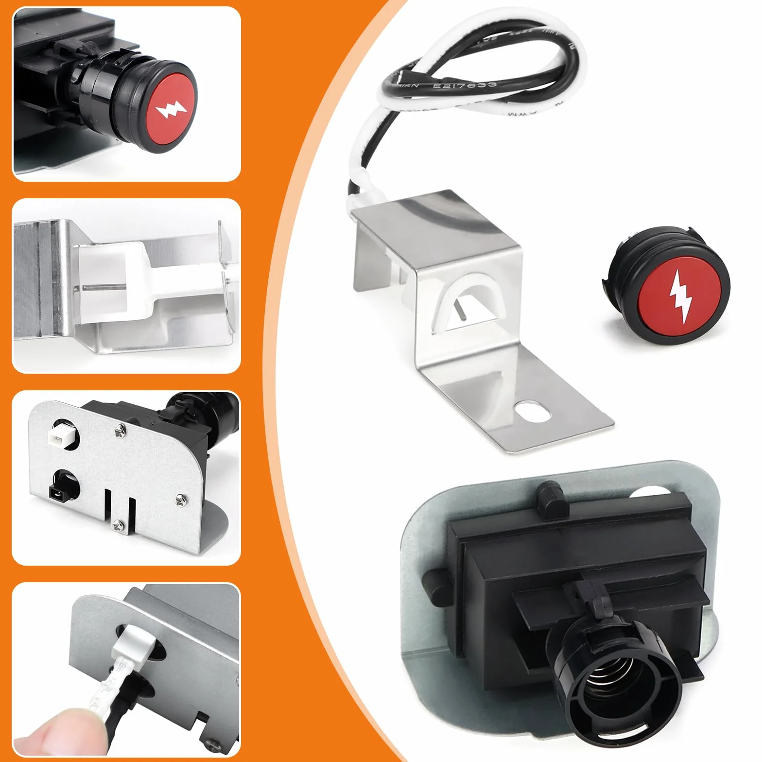 Elektroniczny zestaw zapłonowy do grilla Weber Q1200 Q220 80475 z przednimi przyciskami palnika