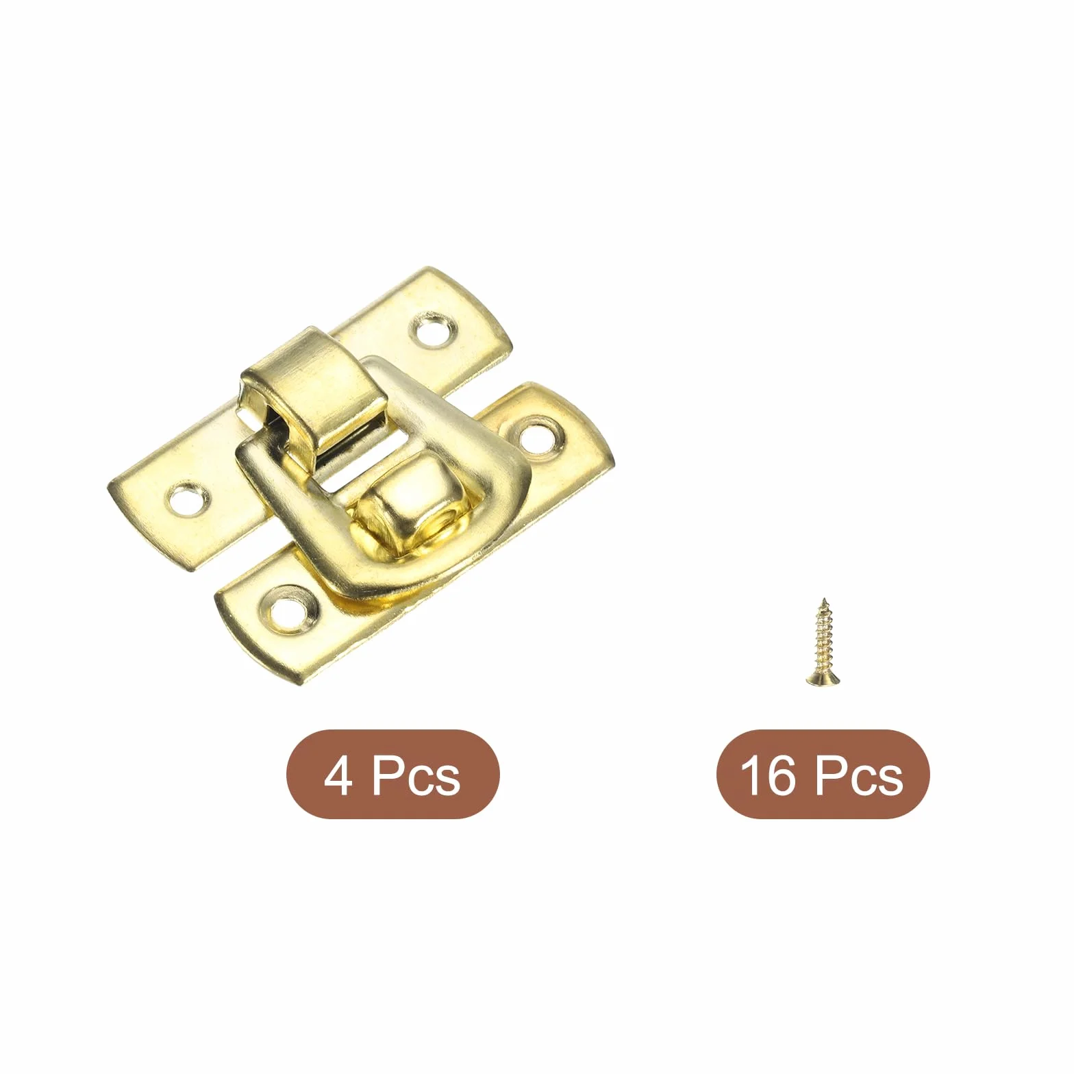 QUARKZMAN 4 szt. Zamknięcie zatrzaskowe zatrzaskowe, 30 x 18 mm dekoracyjne pudełko retro zapięcie na dźwignię metalowa klamra zatrzaskowa śruby do pudełka na biżuterię walizki, złoto