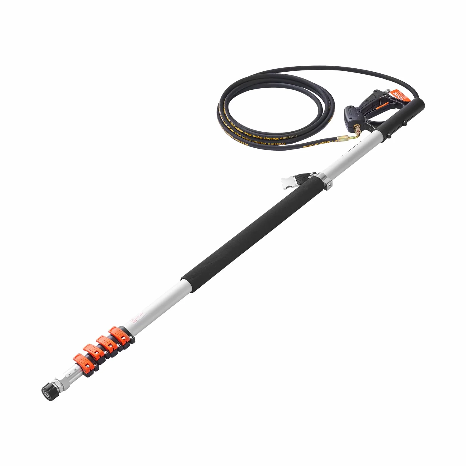 VEVOR Teleskopowa lanca myjki wysokociśnieniowej 6358 mm, teleskopowa rura strumieniowa, 4000 psi, teleskopowy pręt natryskowy z drążkiem przedłużającym, głowica szczotki, sprzęgło obrotowe, 7 dysz