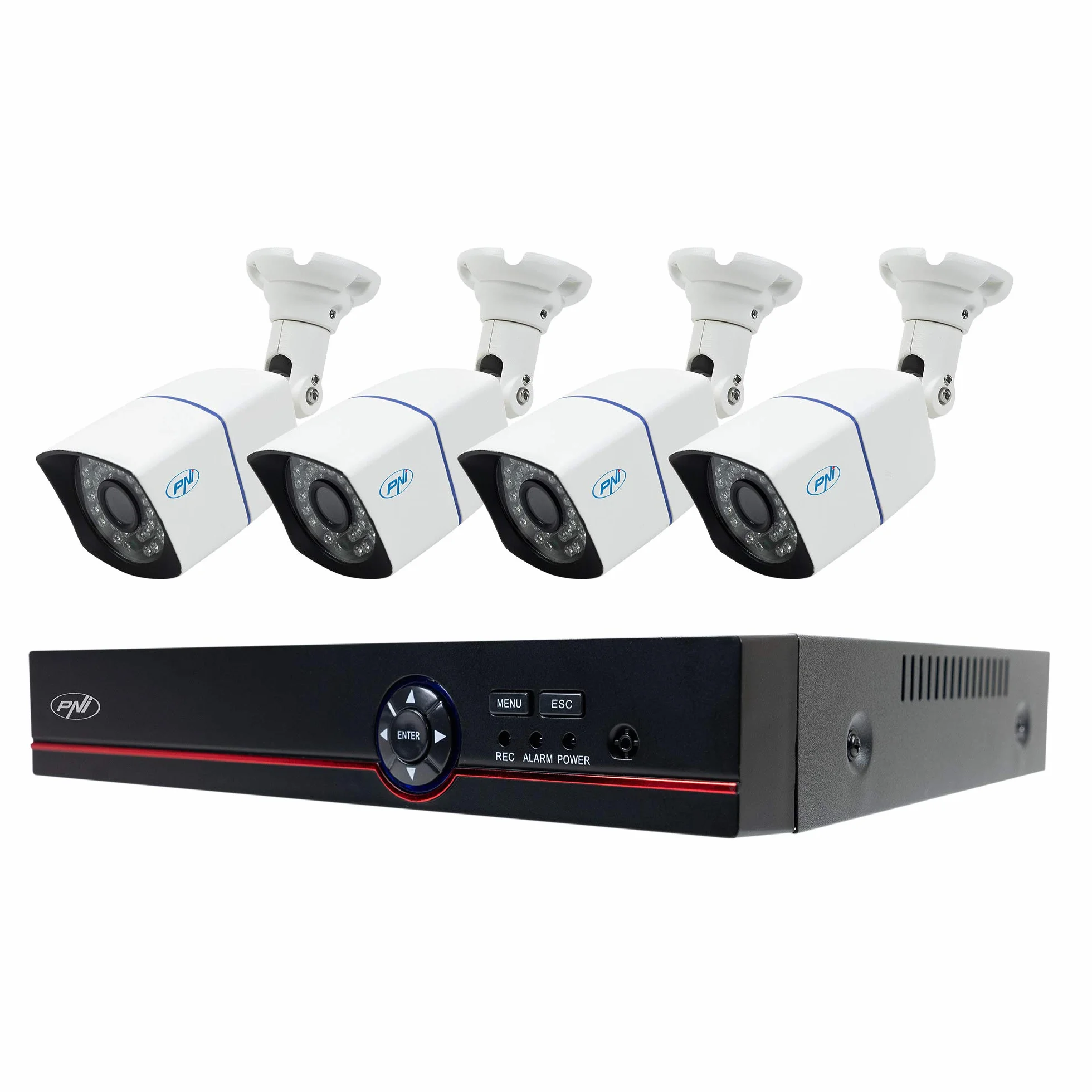 Zestaw do monitoringu wideo AHD PNI House PTZ1500 5 MP - DVR i 4 zewnętrzne kamery do monitoringu