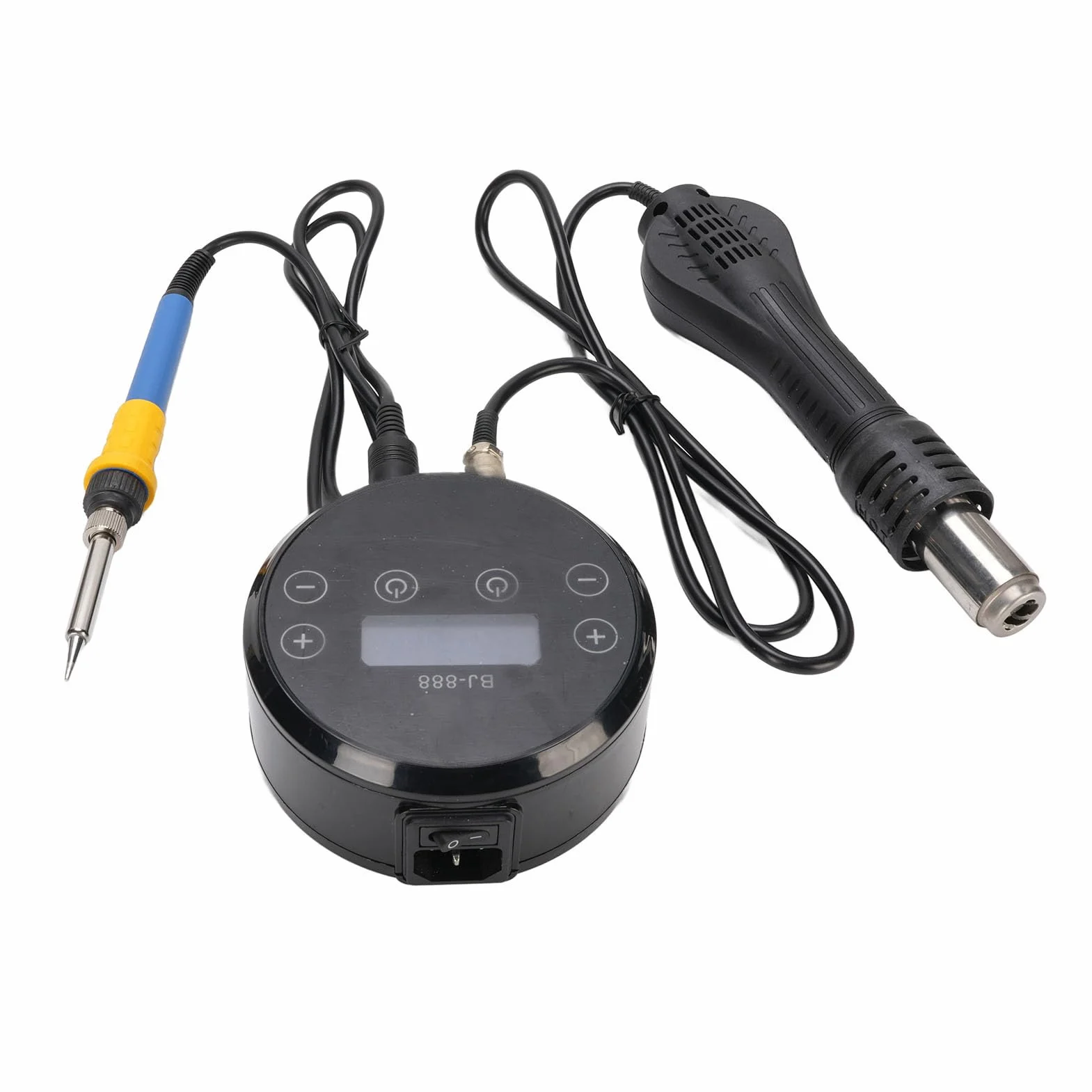Zestaw Stacji Lutowniczej 2 w 1 z Wyświetlaczem Cyfrowym i Gorącym Powietrzem do Naprawy Elektroniki (wtyczka UE 220V)