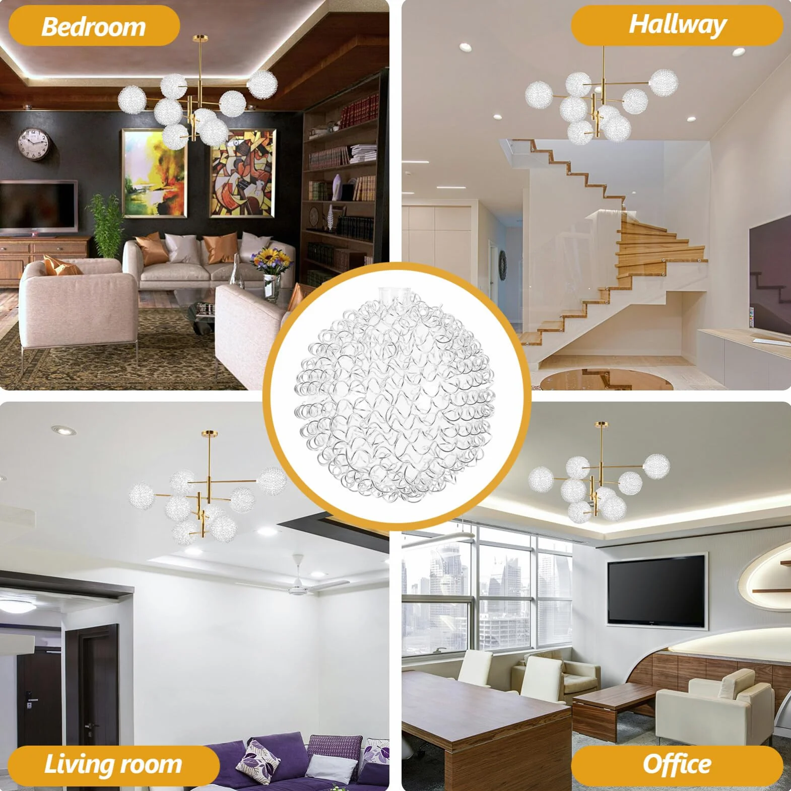 Ciieeo Klosz Do Lampy z Aluminium Stylu Nowoczesnym Przezroczysty Abażur Do Lamp Sufitowych i Kinkietów Elegancki Dodatek