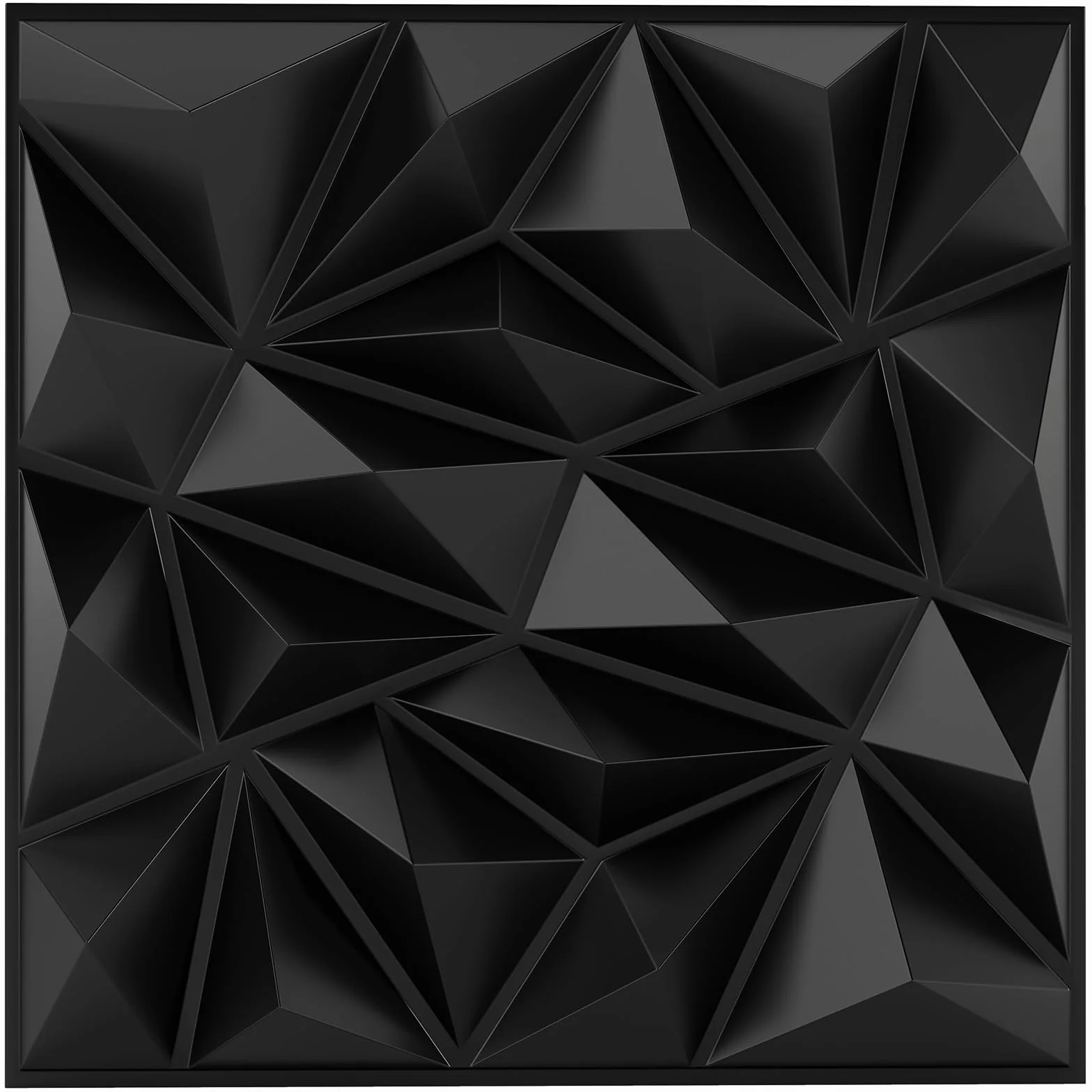 COSTWAY 40 sztuk paneli ściennych 3D, diamentowe, 50 x 50 cm, okładzina ścienna do wnętrz, płyty ścienne, panele sufitowe, PCW, 10 m², do salonu, sypialni (czarne)