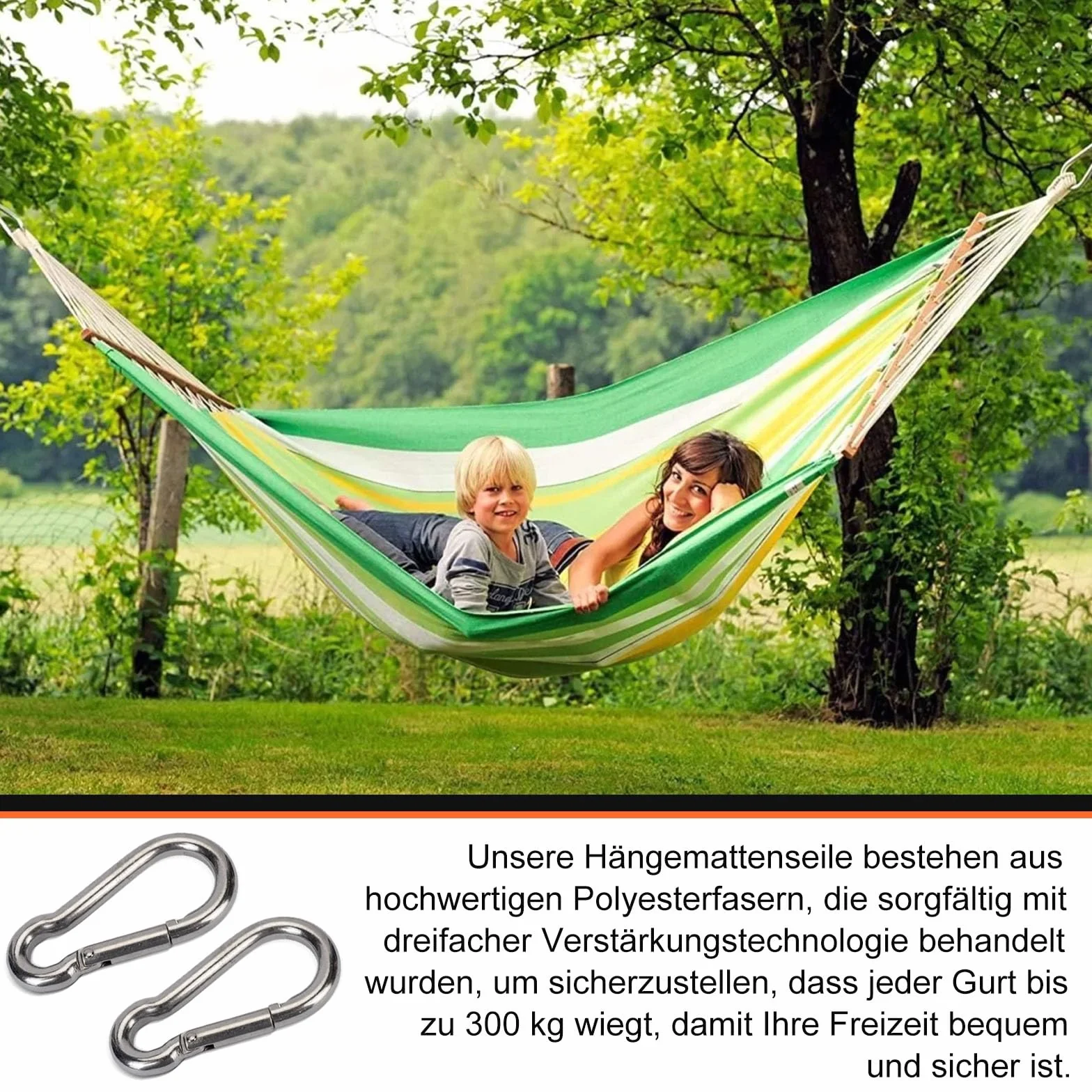 Zestaw do mocowania hamaków, 2 sztuki pasków do zawieszenia, na camping