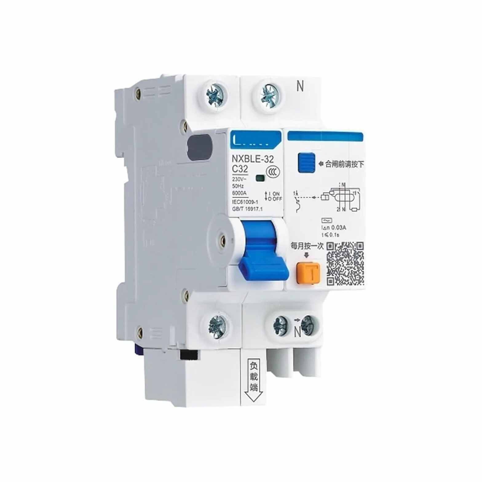 Wyłącznik automatyczny AC230/400V NXBLE32/63/125C typ przeciążenia zwarcie 25 32 40 50 63 80 100 A prąd resztkowy działanie 1 szt. kolor: 1P N rozmiar: NXB (1P N, NXBLE-63 C20)