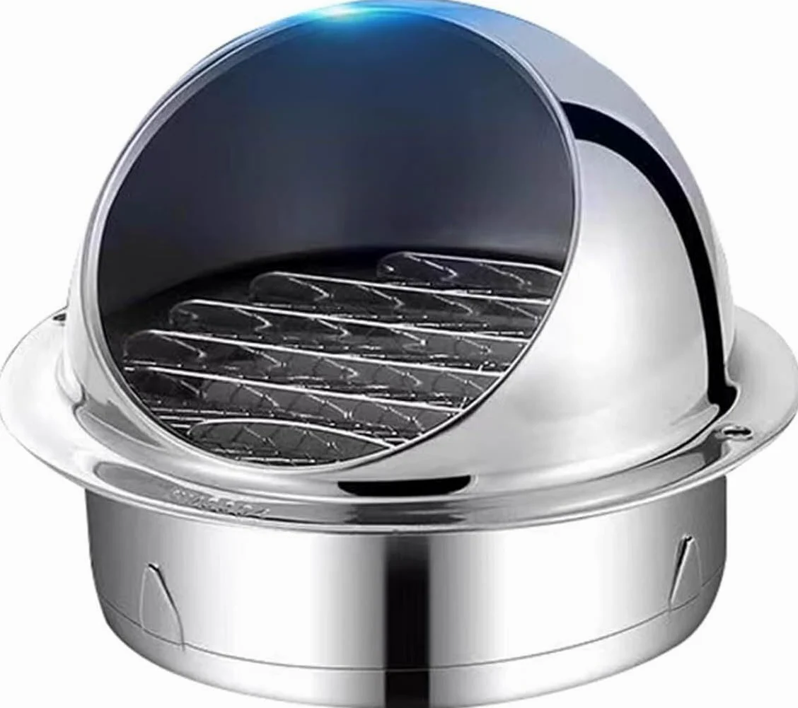 Pokrywa wylotu powietrza ze stali nierdzewnej – zewnętrzny grill wentylacyjny do wentylatora wyciągowego 180 mm i odporna na warunki atmosferyczne osłona wylotu powietrza do użytku domowego i ogrodu