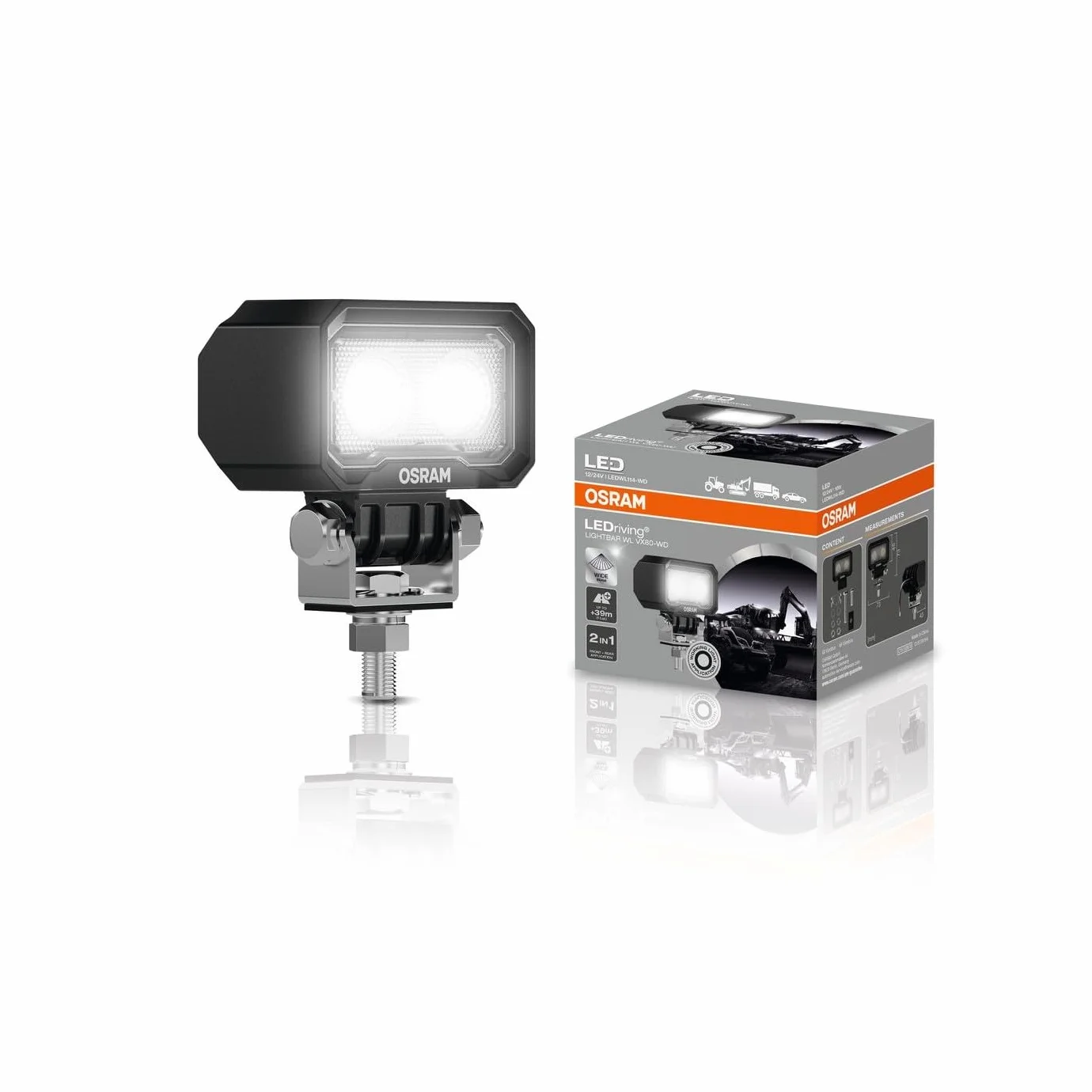 OSRAM LEDriving Lightbar WL VX80-WD, oświetlenie robocze LED OFF ROAD, 800 lumenów, wiązka światła do 39 m, 12 V/24 V