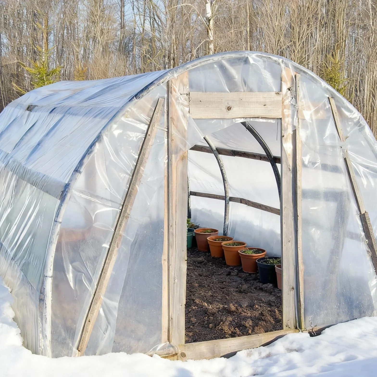 VOSSOT Folia szklarniowa PE 2 x 3 m, przezroczysta, odporna na rozerwanie plandeka okryciowa do ogrodu i roślin, odporna na warunki atmosferyczne, folia izolacyjna do okien, szklarni na pomidory, DIY