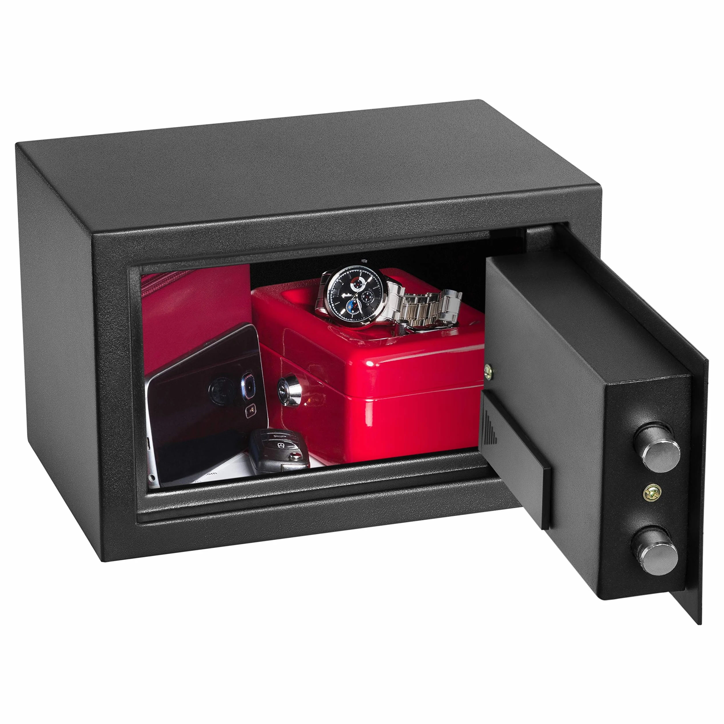 Homesafe HV20E Sejf z zamkiem elektronicznym, 20x31x20cm (HxWxD), Carbon Satynowa Czerń